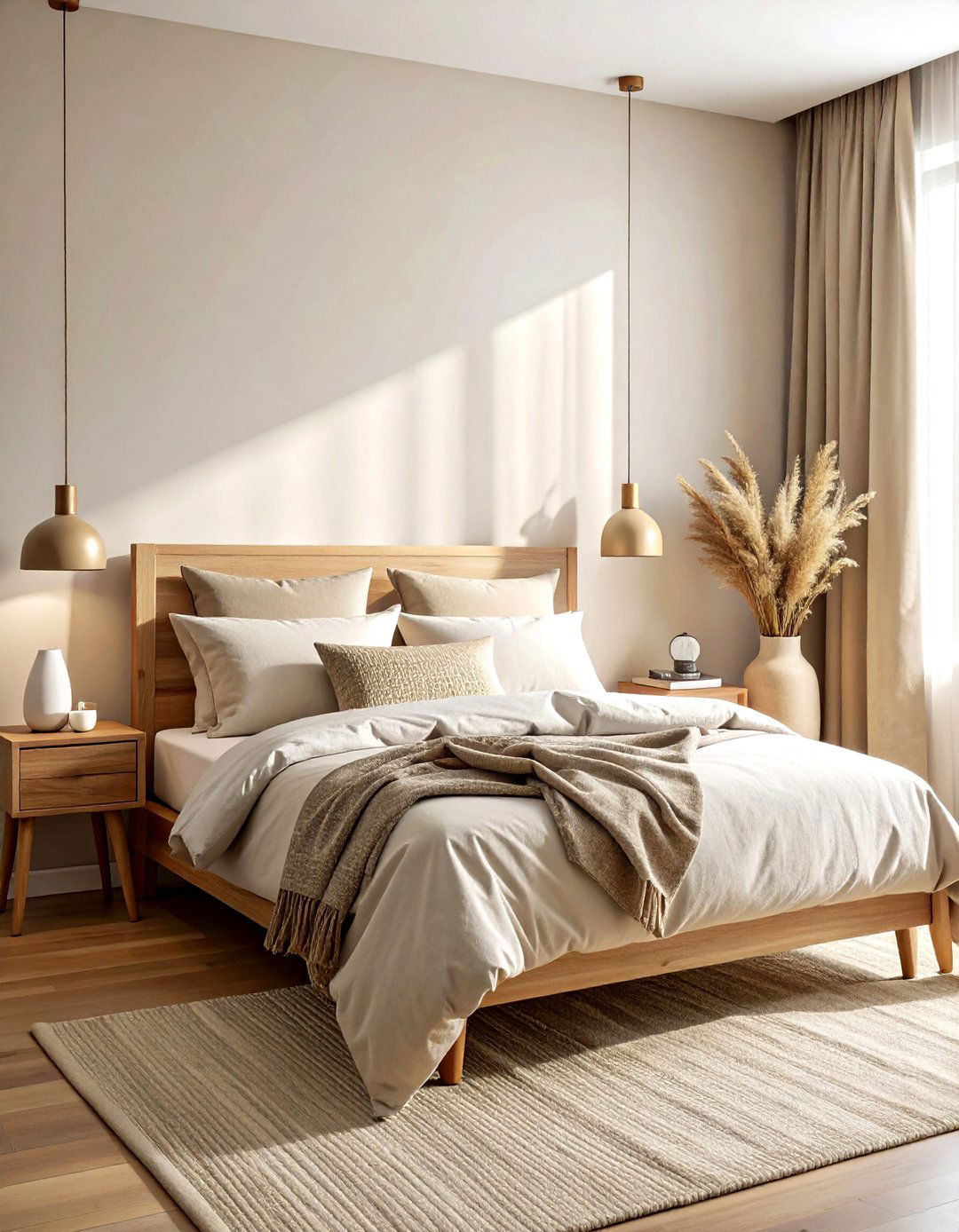 Neutral Linen Bedding Set - 30 soft minimalist bedroom ideas