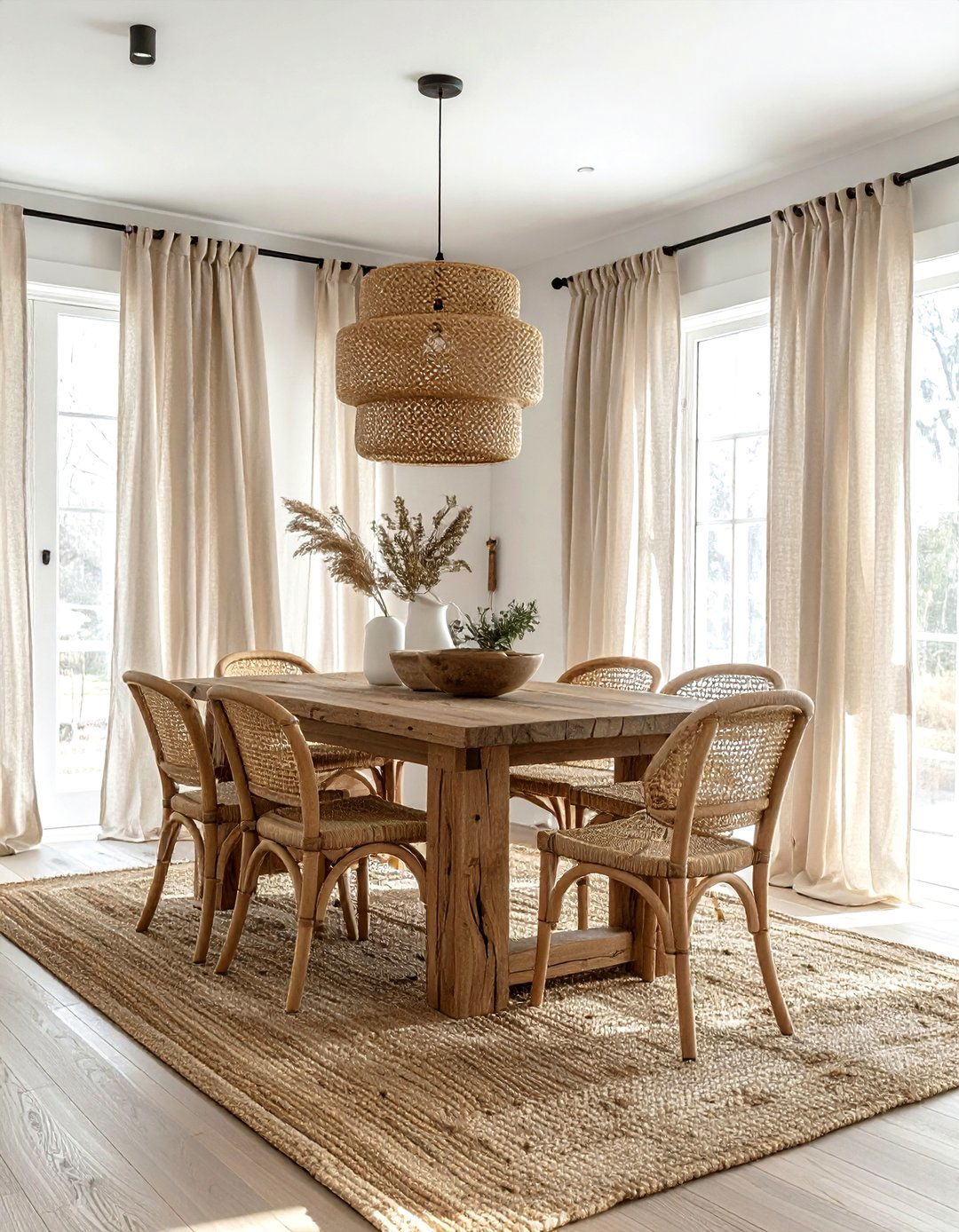 Neutral Linen Curtains Dining Room - 30 linen curtain dining room ideas