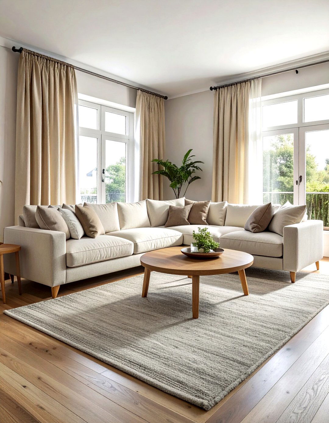 Neutral Linen Living Room - 30 natural living room ideas