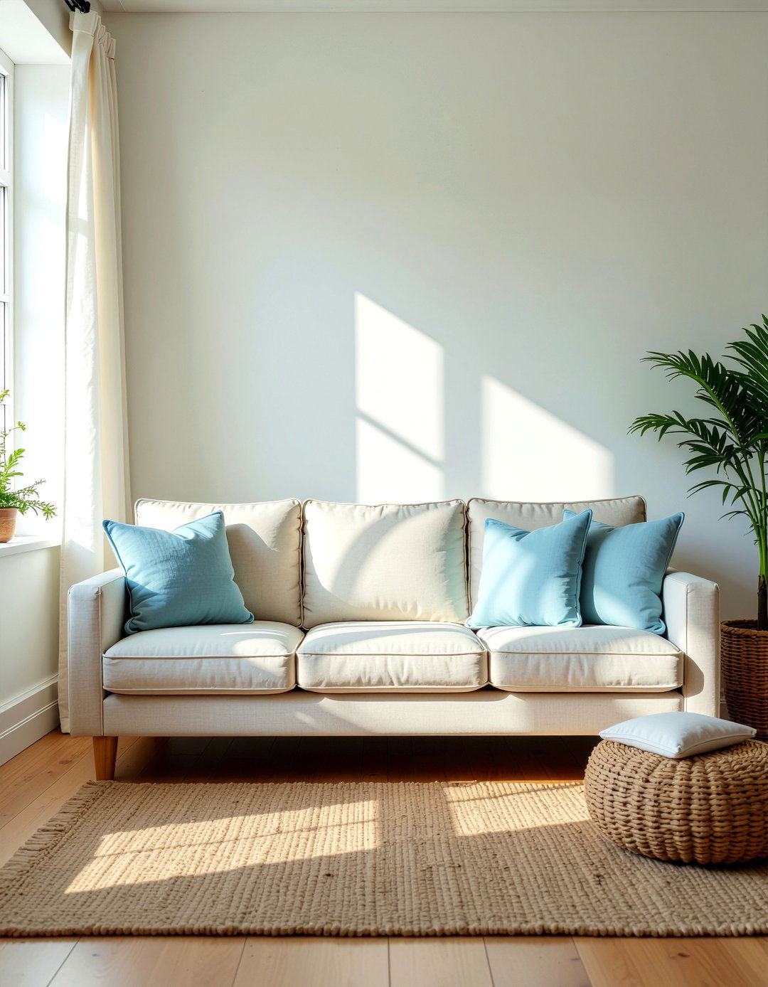 Neutral Linen Sofa - 30 Hawaiian living room ideas