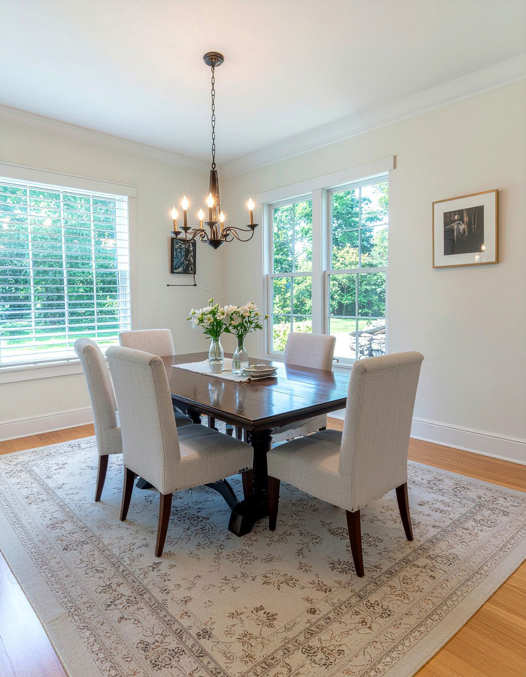 Neutral Linen Upholstery - 30 heritage home dining room ideas