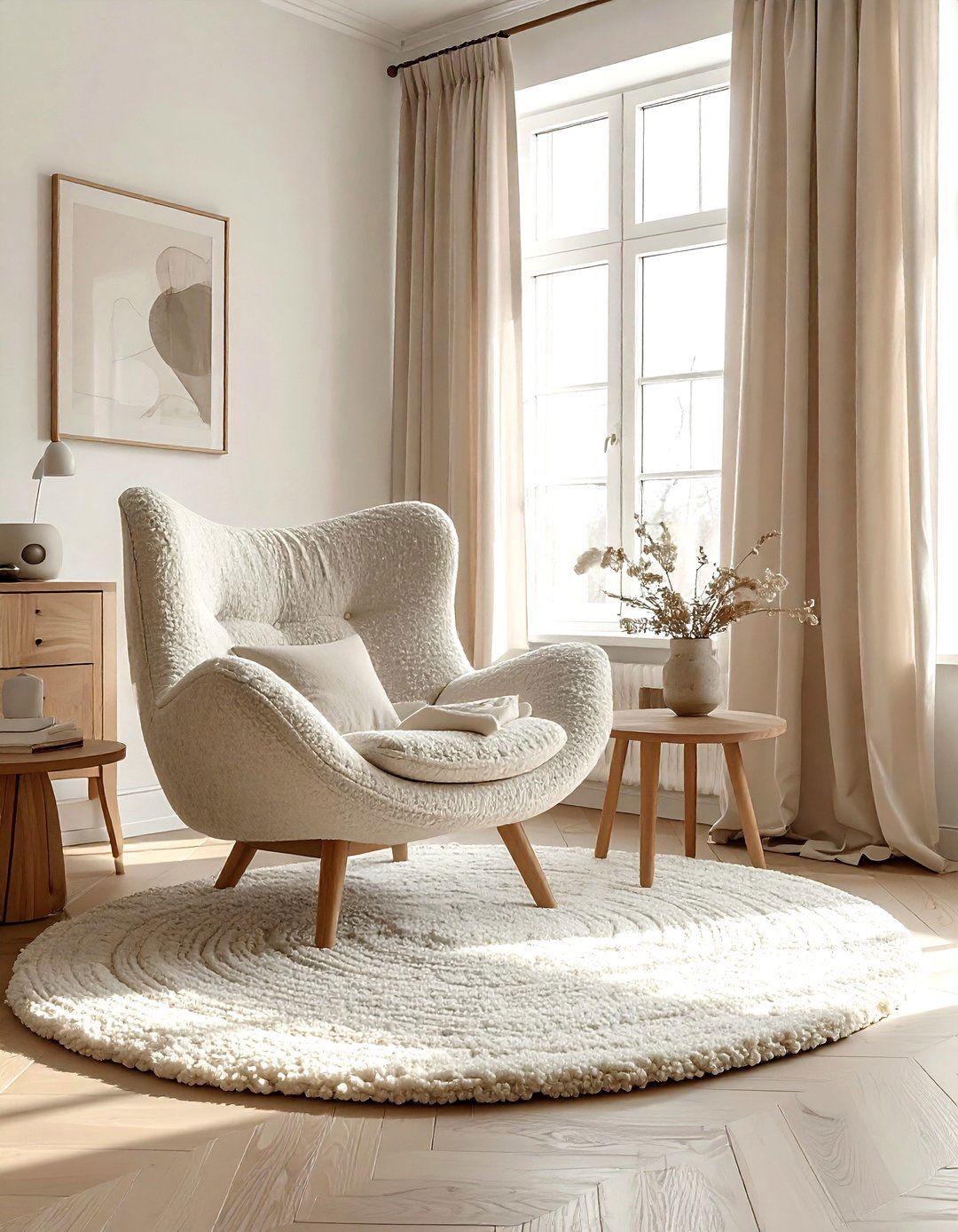 Neutral Living Room Womb Chair - 30 living room womb chair ideas