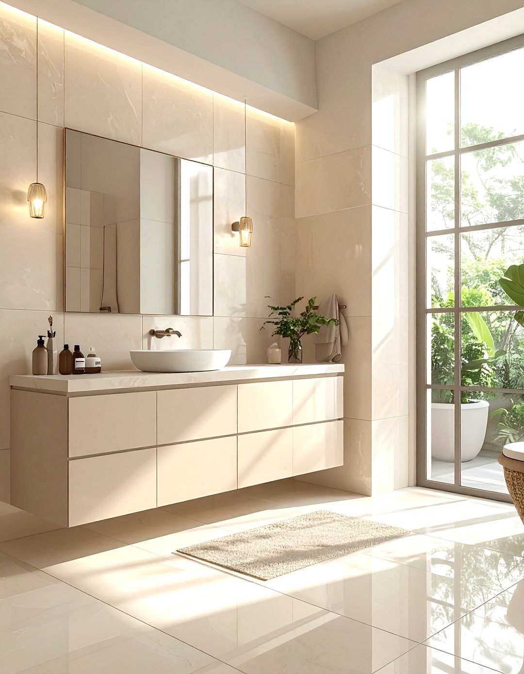 Neutral Picket Tile Bathroom - 30 picket tile bathroom ideas