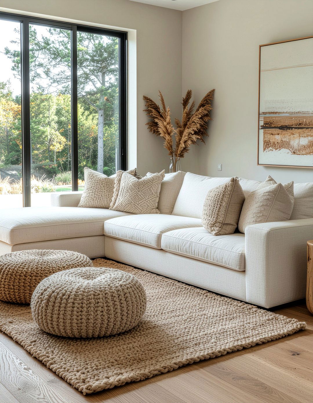 Neutral Sectional Sofa - 30 L-shaped sofa living room ideas