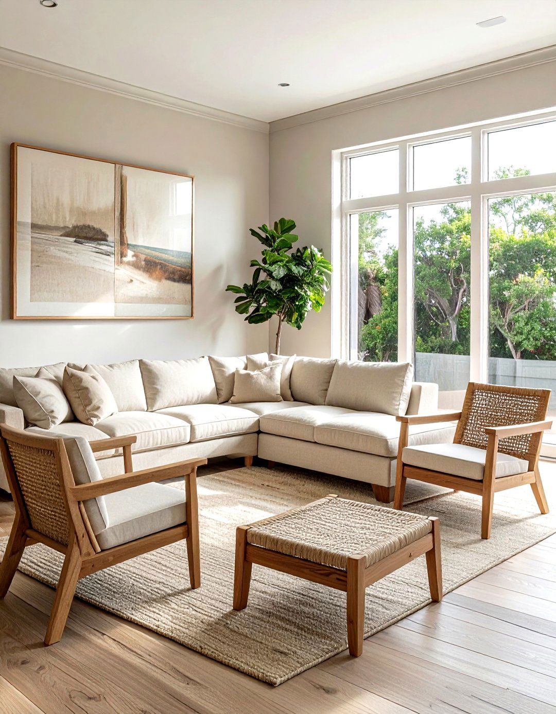 Neutral Sectional With Wooden Chairs - 30 living room sofa and chairs ideas