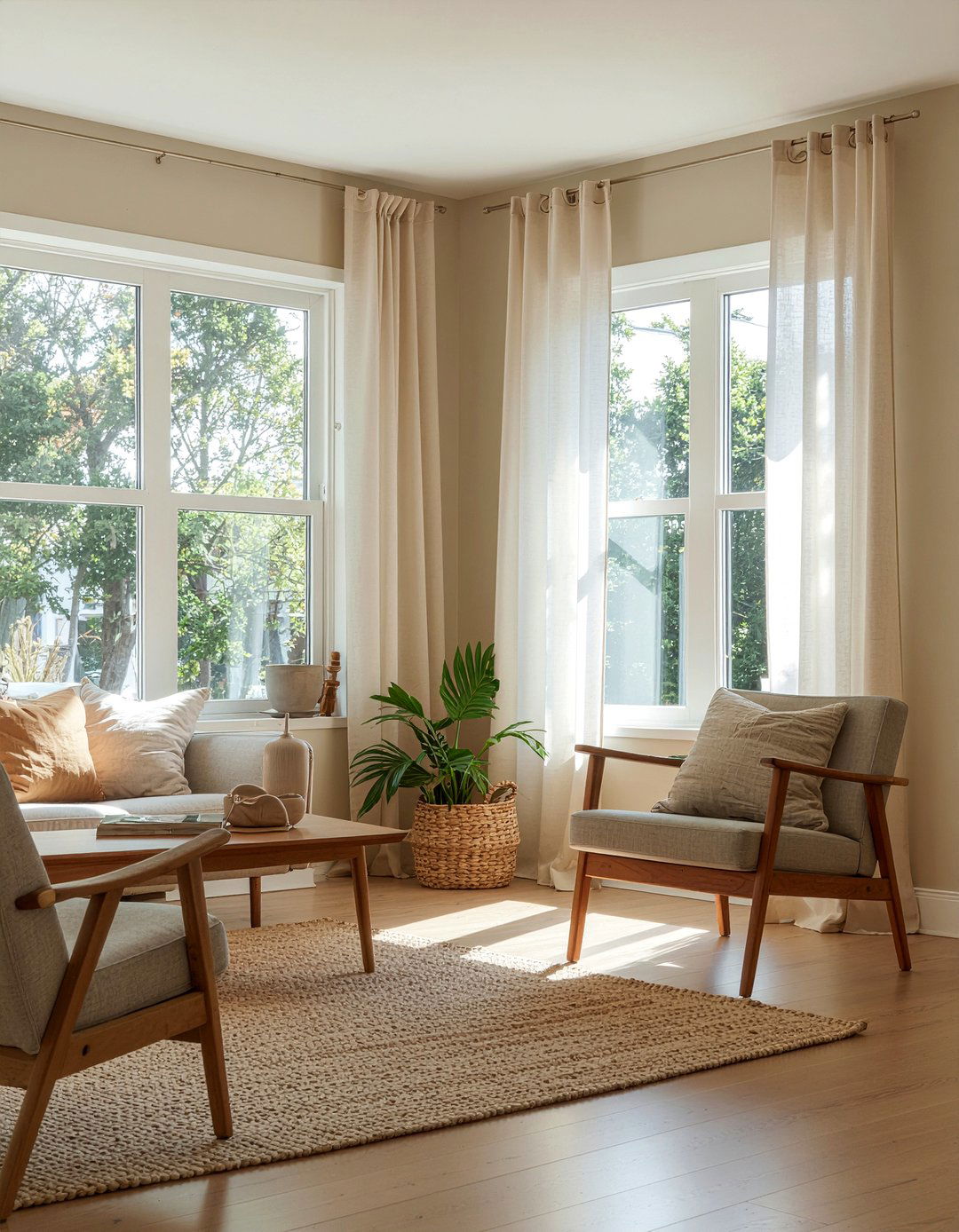 Neutral Sheer Curtains - 30 living room sheer curtains