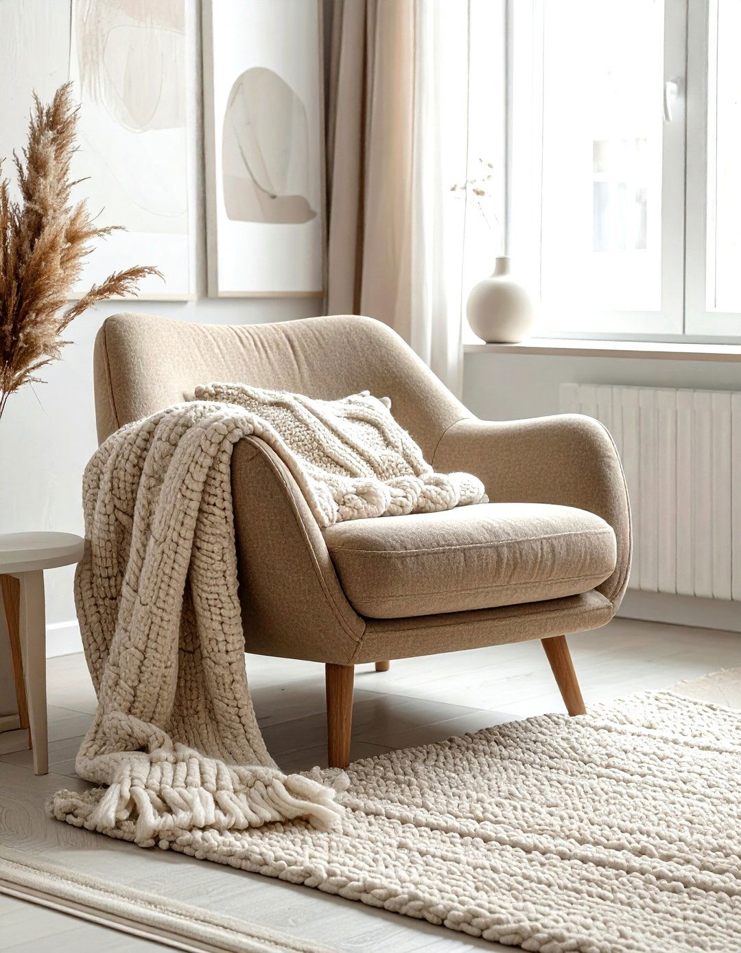 Neutral Slipper Chair - 30 living room slipper chair ideas