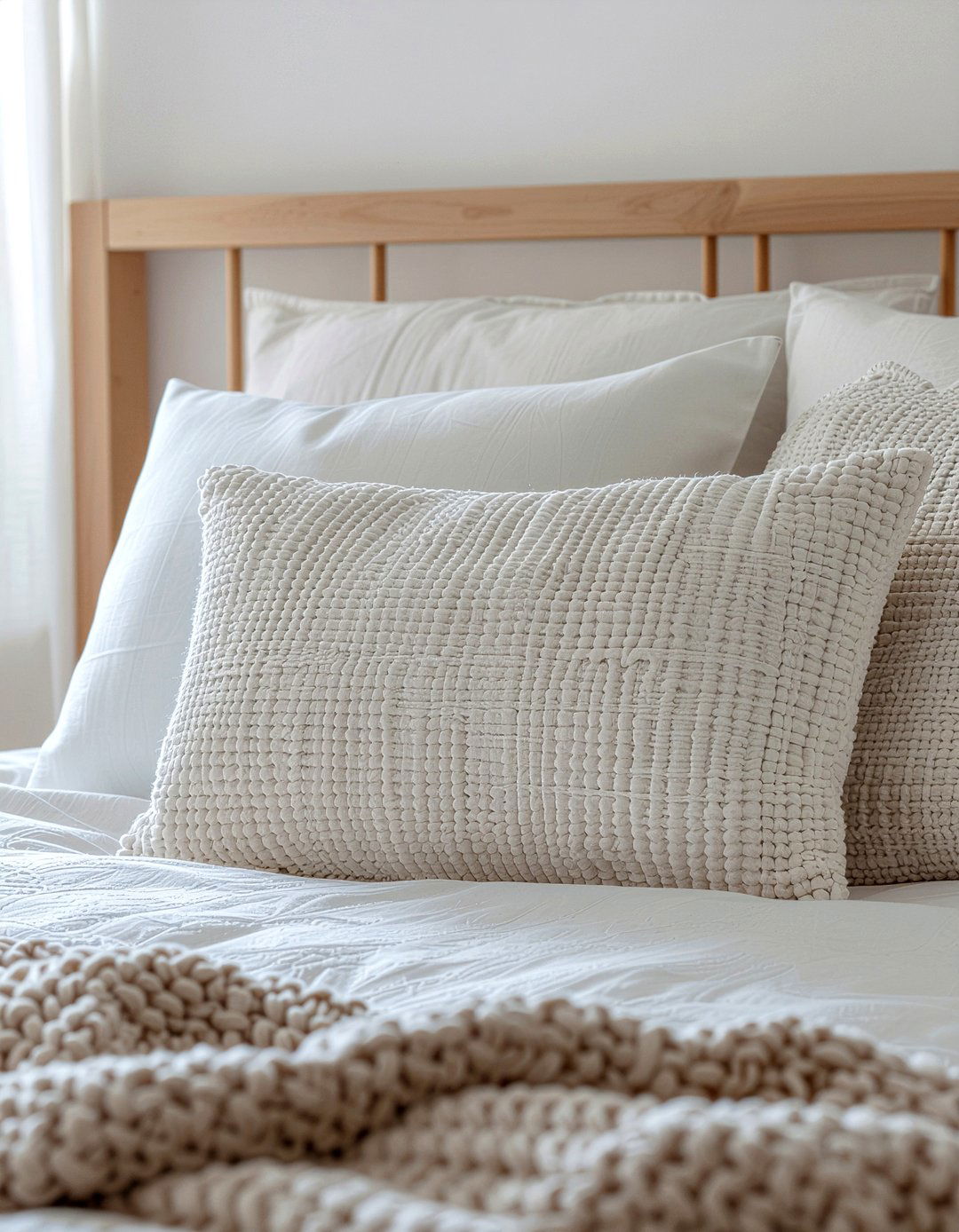 Neutral Textured Lumbar Pillow - 30 bedroom lumbar pillows