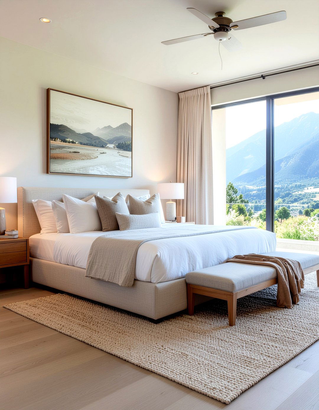 Neutral Tone Mountain Bedroom - 30 mountain house bedroom ideas