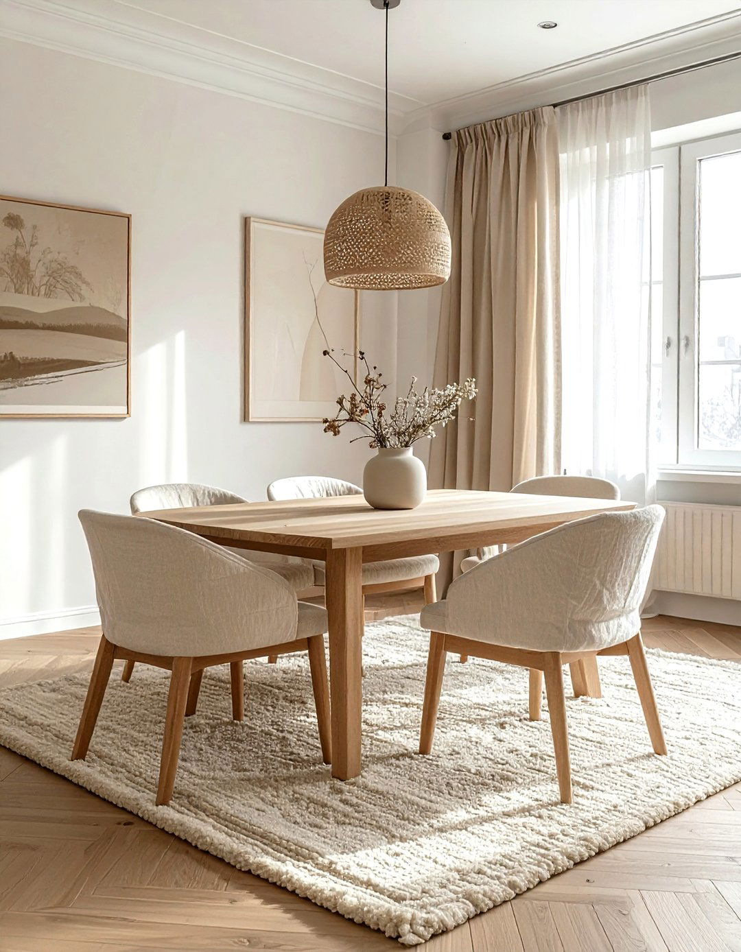 Neutral Toned Dining Room - 30 weeknight dinner dining room ideas