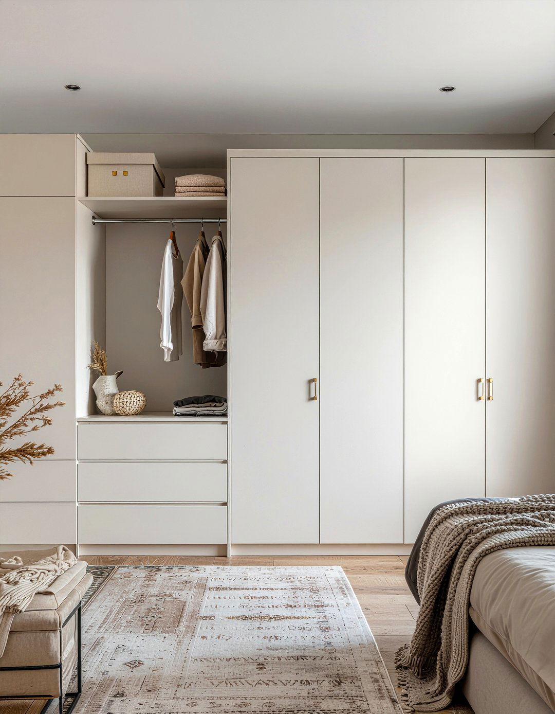 Neutral Toned Wardrobe - 30 bedroom built-in wardrobes