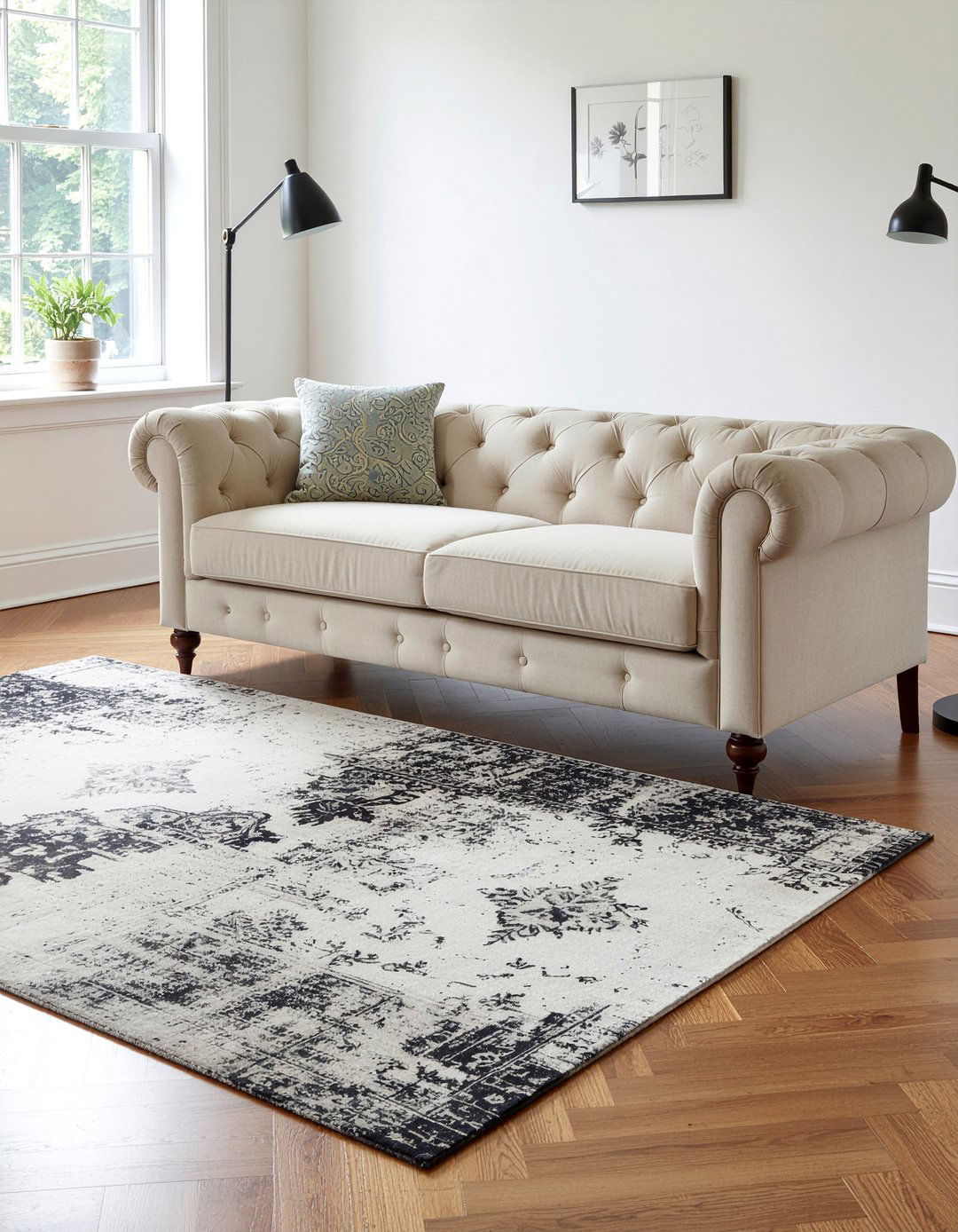 Neutral Tuxedo Sofa - 30 living room tuxedo sofa ideas