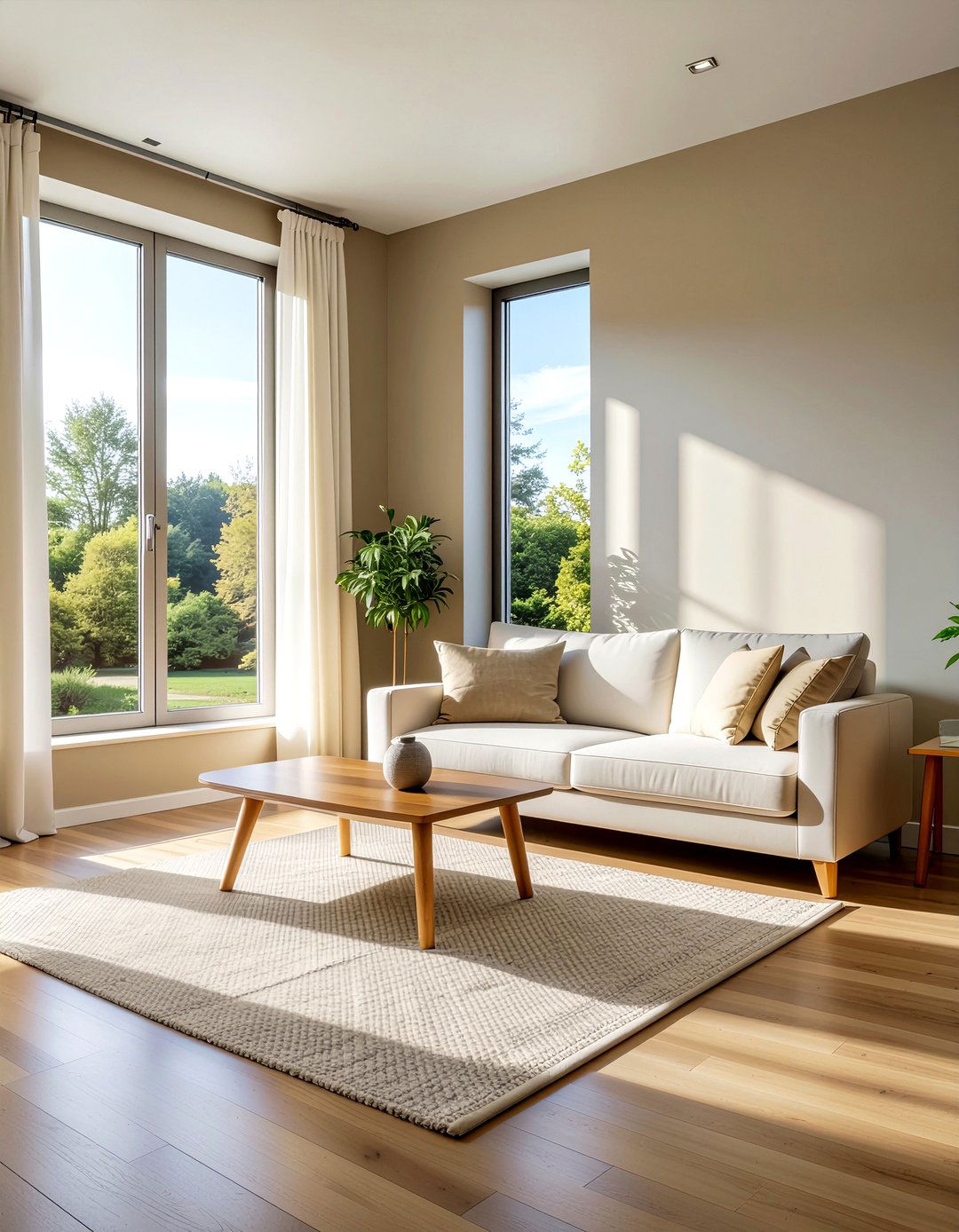 Neutral Wall Paint - 30 meditation living room ideas