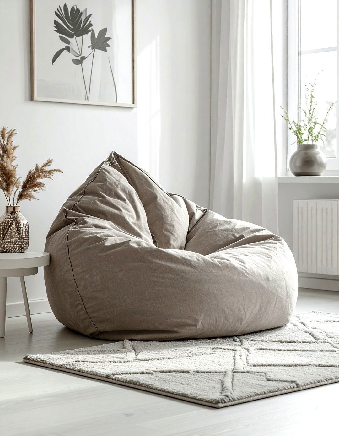 Neutral bean bag chair - 30 living room bean bag ideas