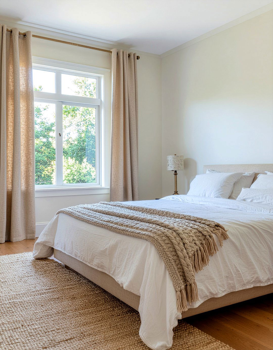 Neutral beige curtains - 30 bedroom curtains