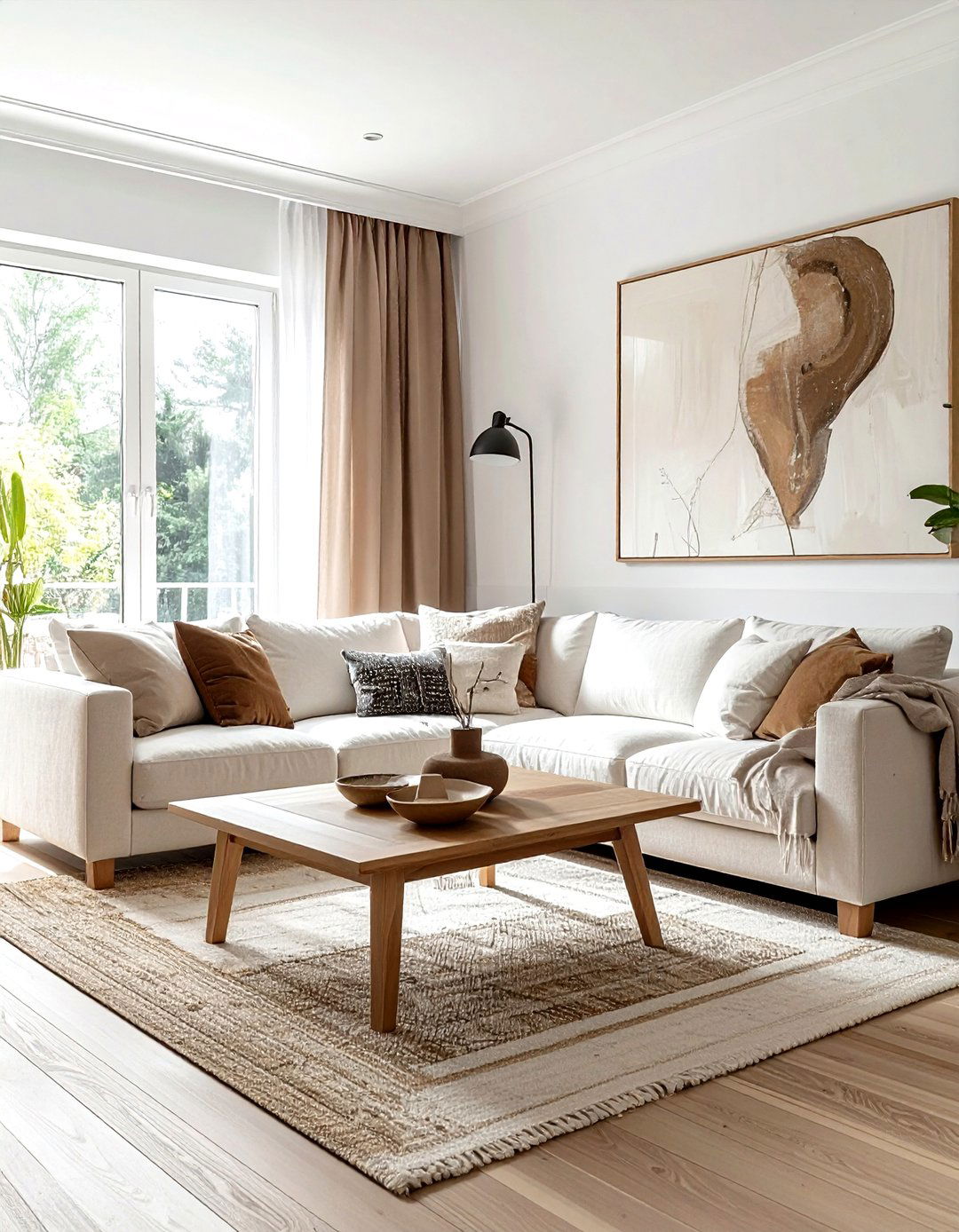 Neutral brown and white living room - 30 brown and white living room ideas