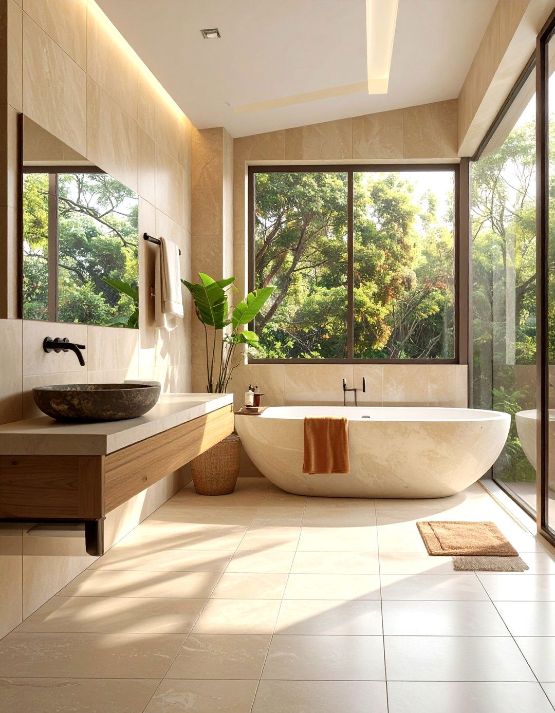 Neutral ceramic tile bathroom - 30 ceramic bathroom ideas