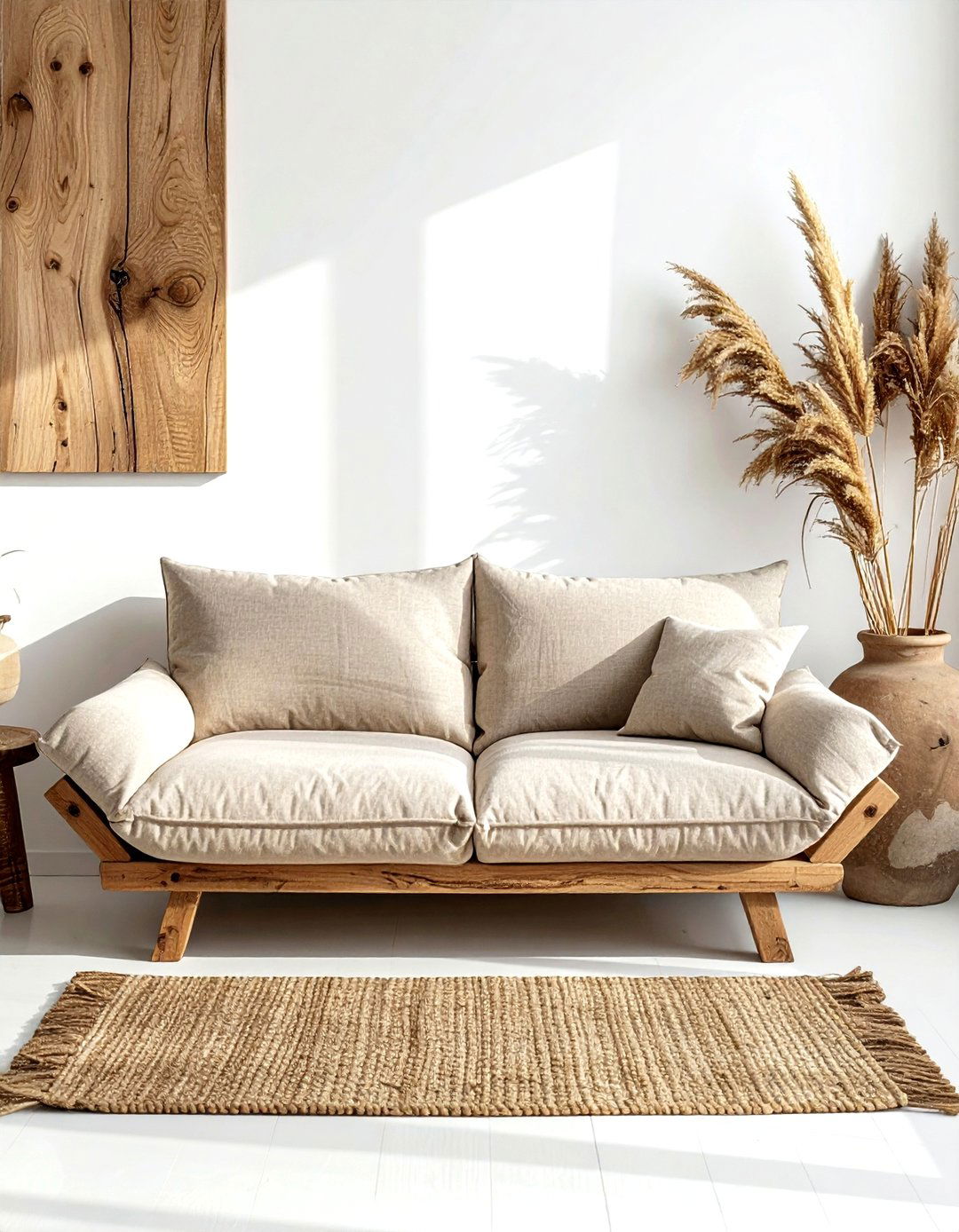 Neutral color futon - 30 living room futon ideas