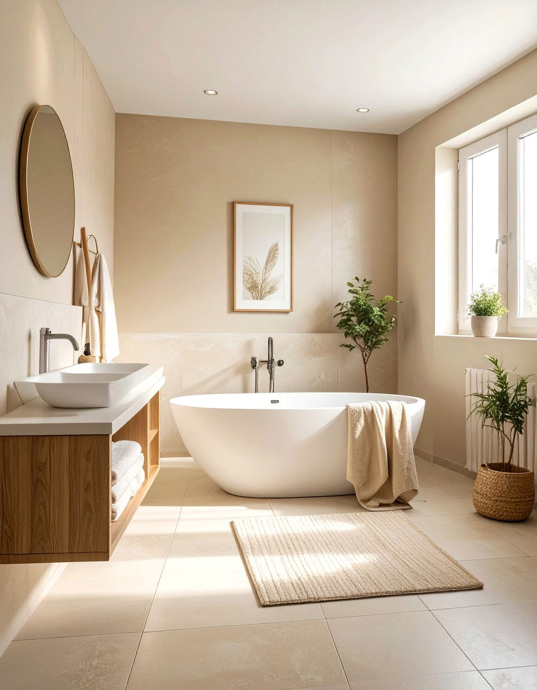 Neutral color palette - 30 calming bathroom ideas