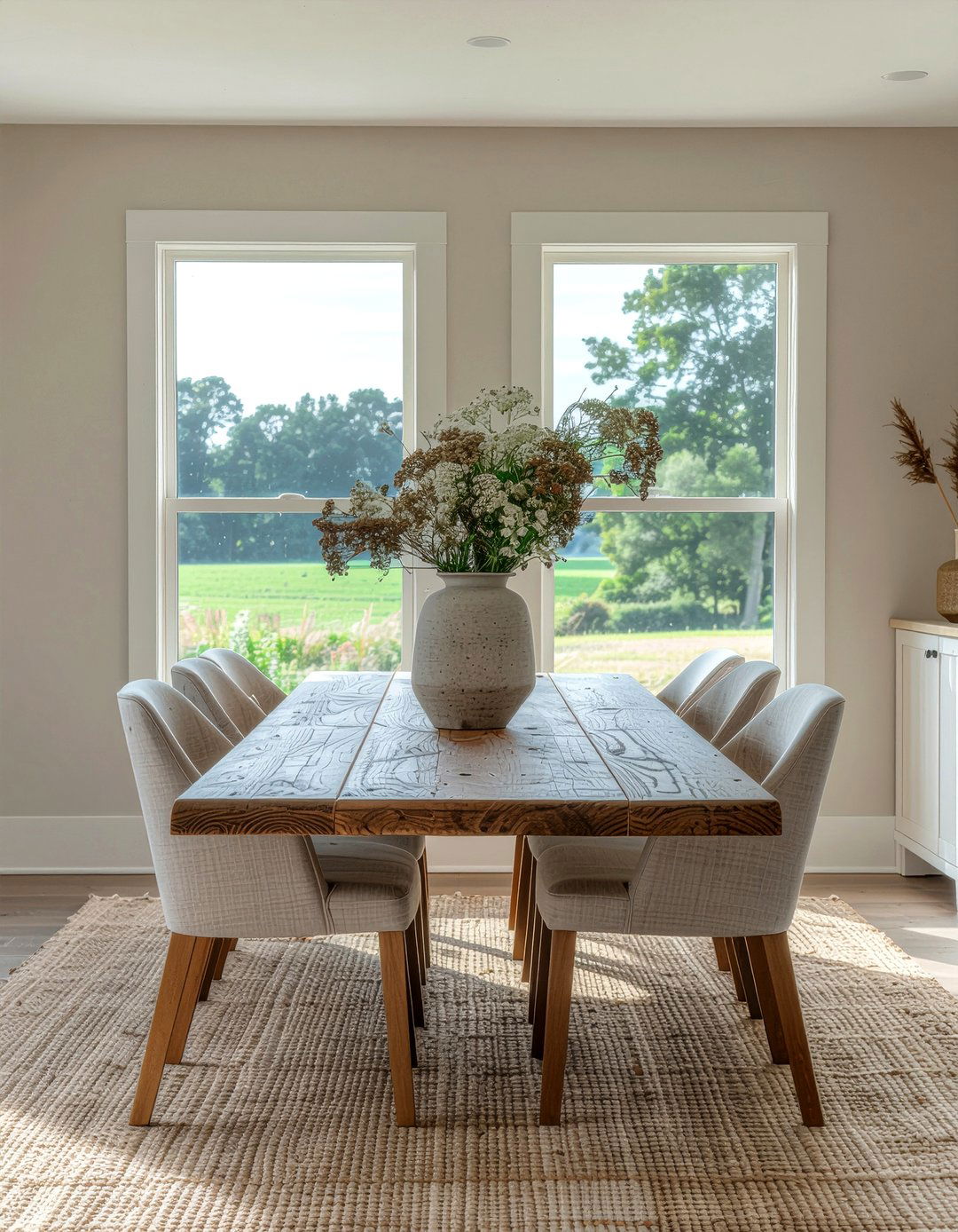 Neutral color palette - 30 countryside dining room ideas