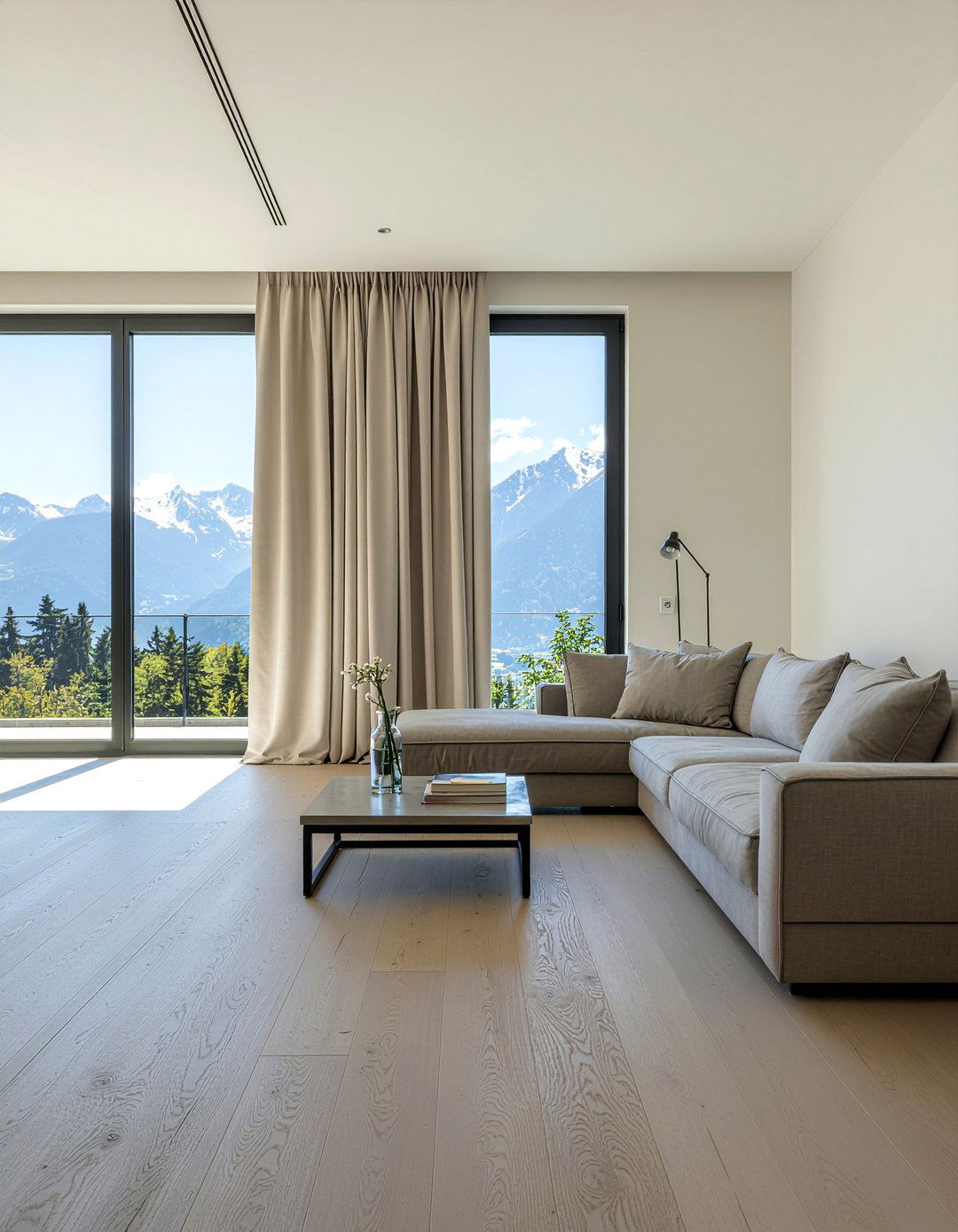 Neutral color palette - 30 mountain house living room ideas