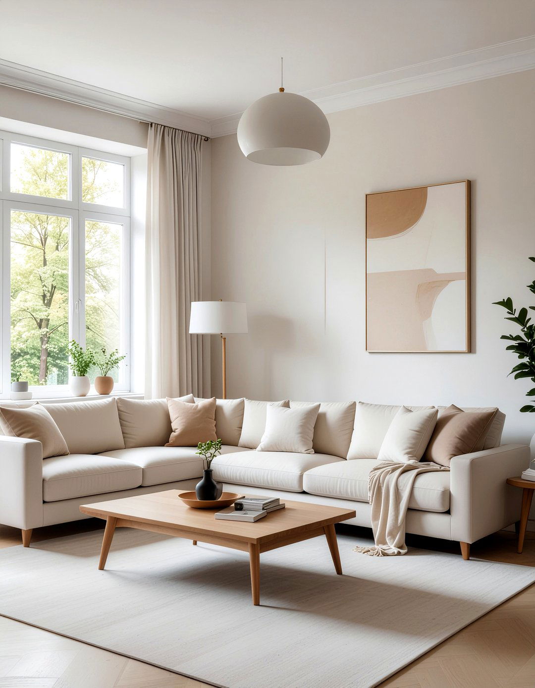 Neutral color palette - 30 rental apartment living room ideas