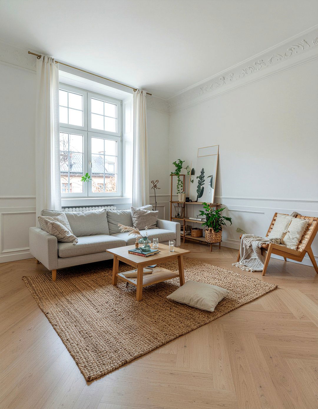 Neutral color palette - 30 Scandinavian minimalist living room ideas