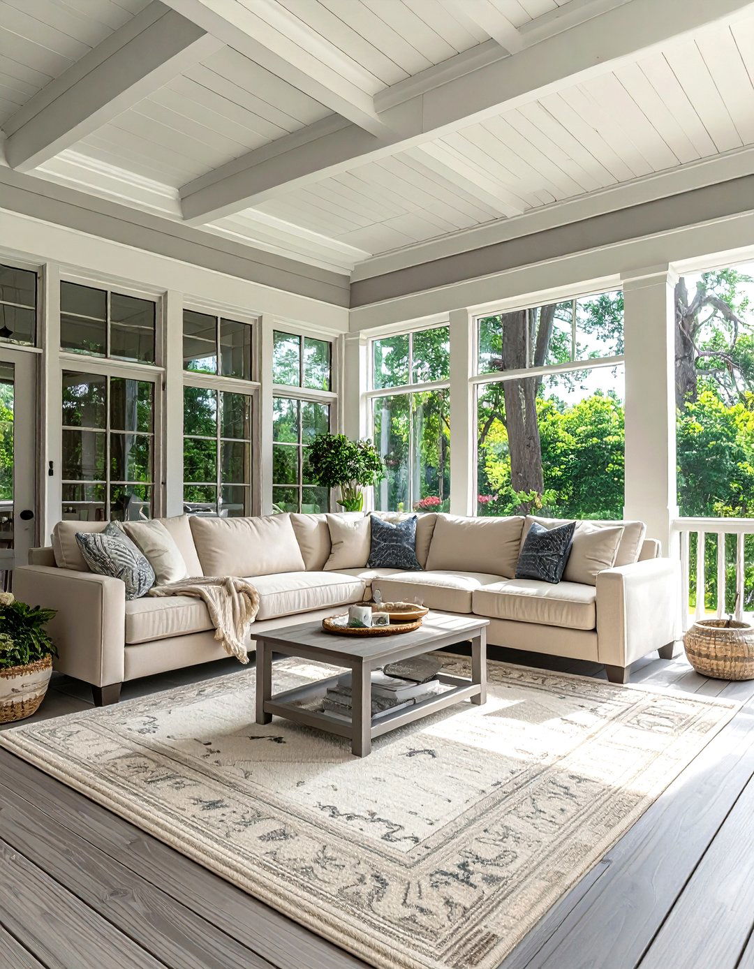 Neutral color palette - 30 screened porch decor ideas