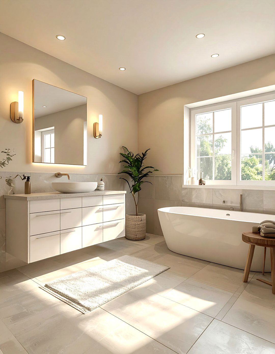 Neutral color palette bathroom - 30 spa-like master bathroom ideas