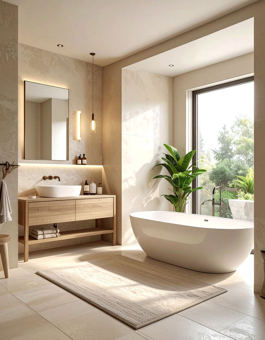 Neutral color palette bathroom - 30 zen bathroom ideas