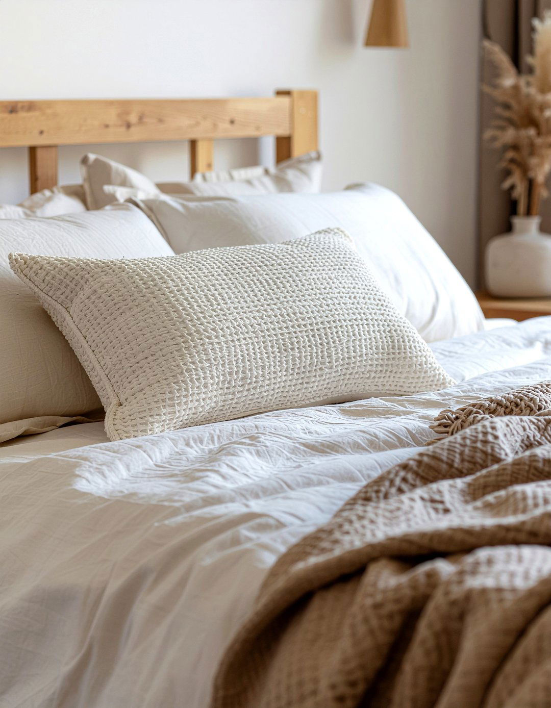 Neutral cream bolster pillow - 30 bedroom bolster pillows