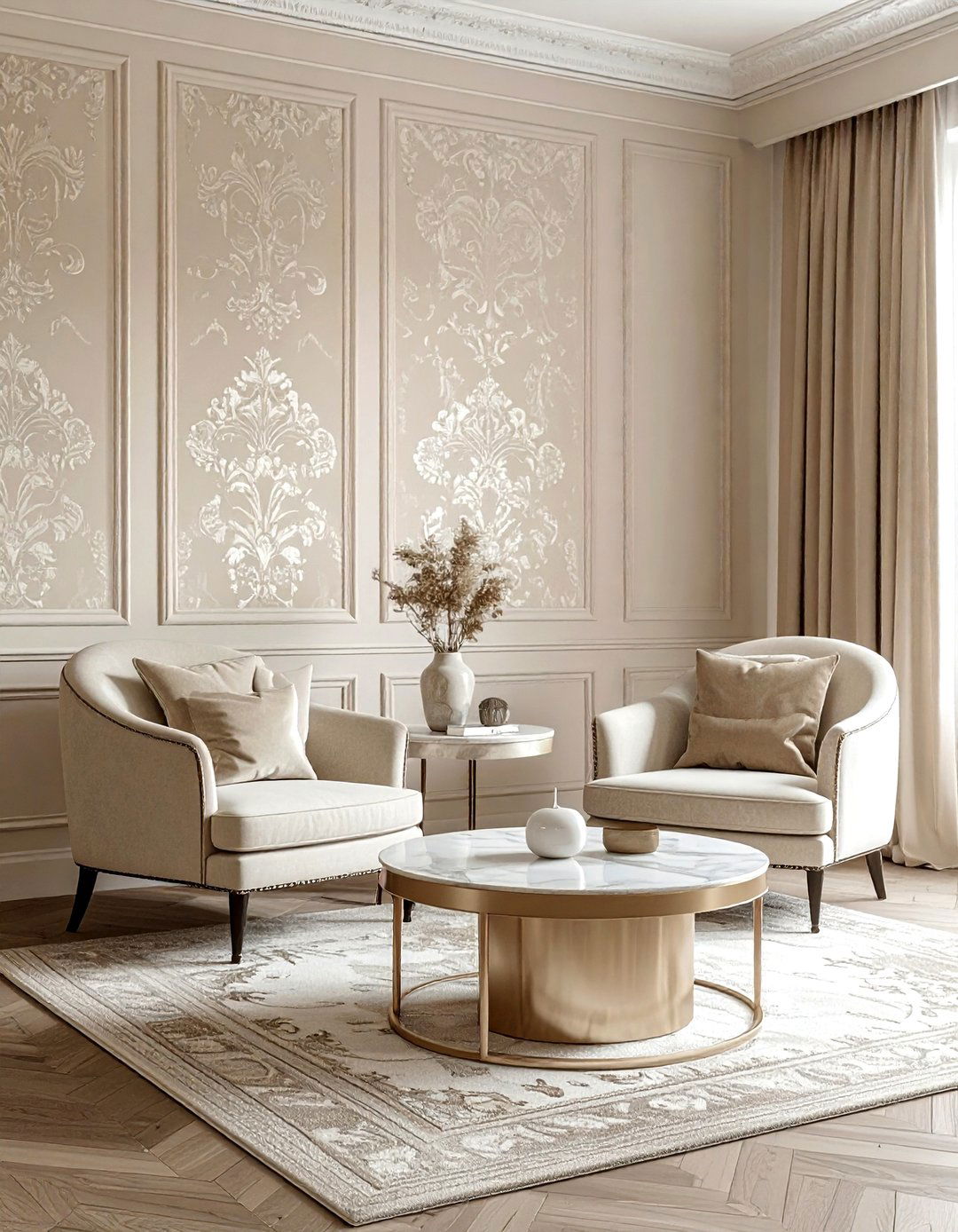Neutral damask wallpaper - 30 damask wallpaper ideas