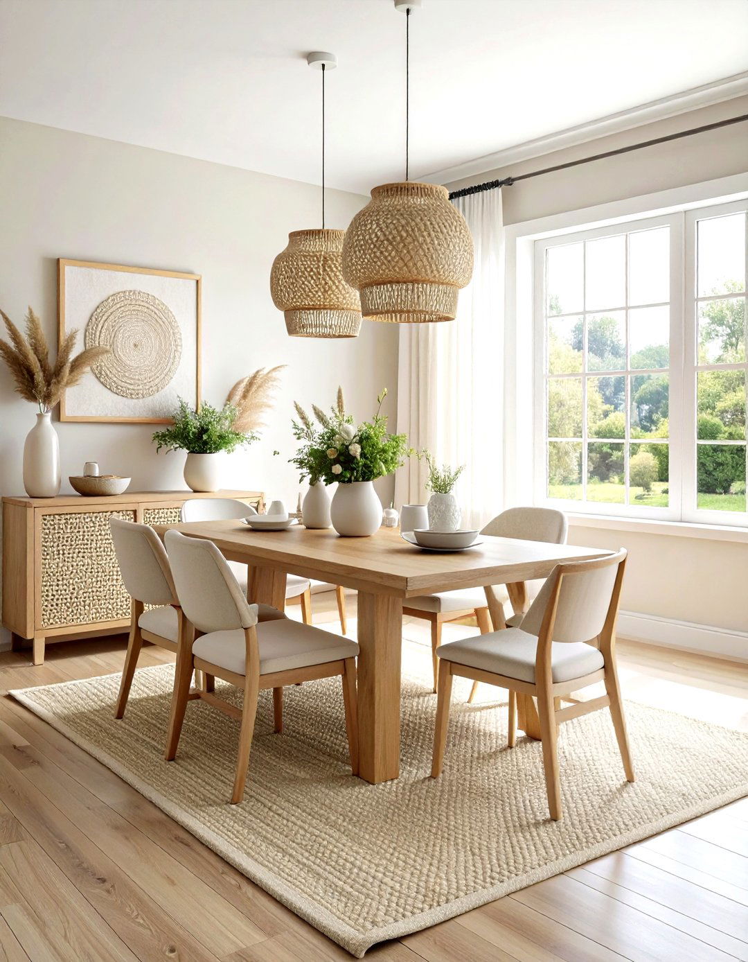 Neutral dining room decor - 30 Fixer Upper dining room ideas