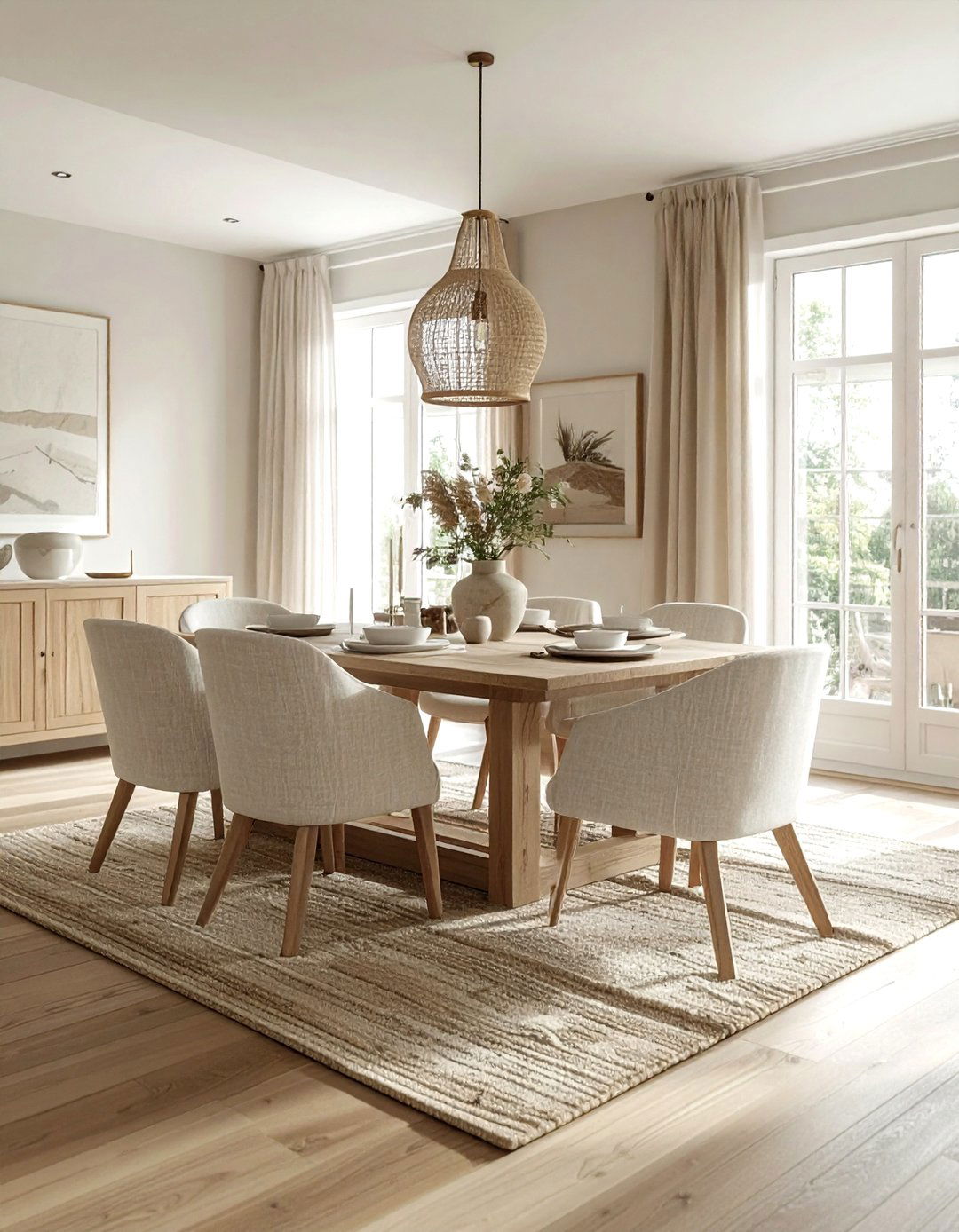 Neutral dining room palette - 30 dining room family gathering ideas