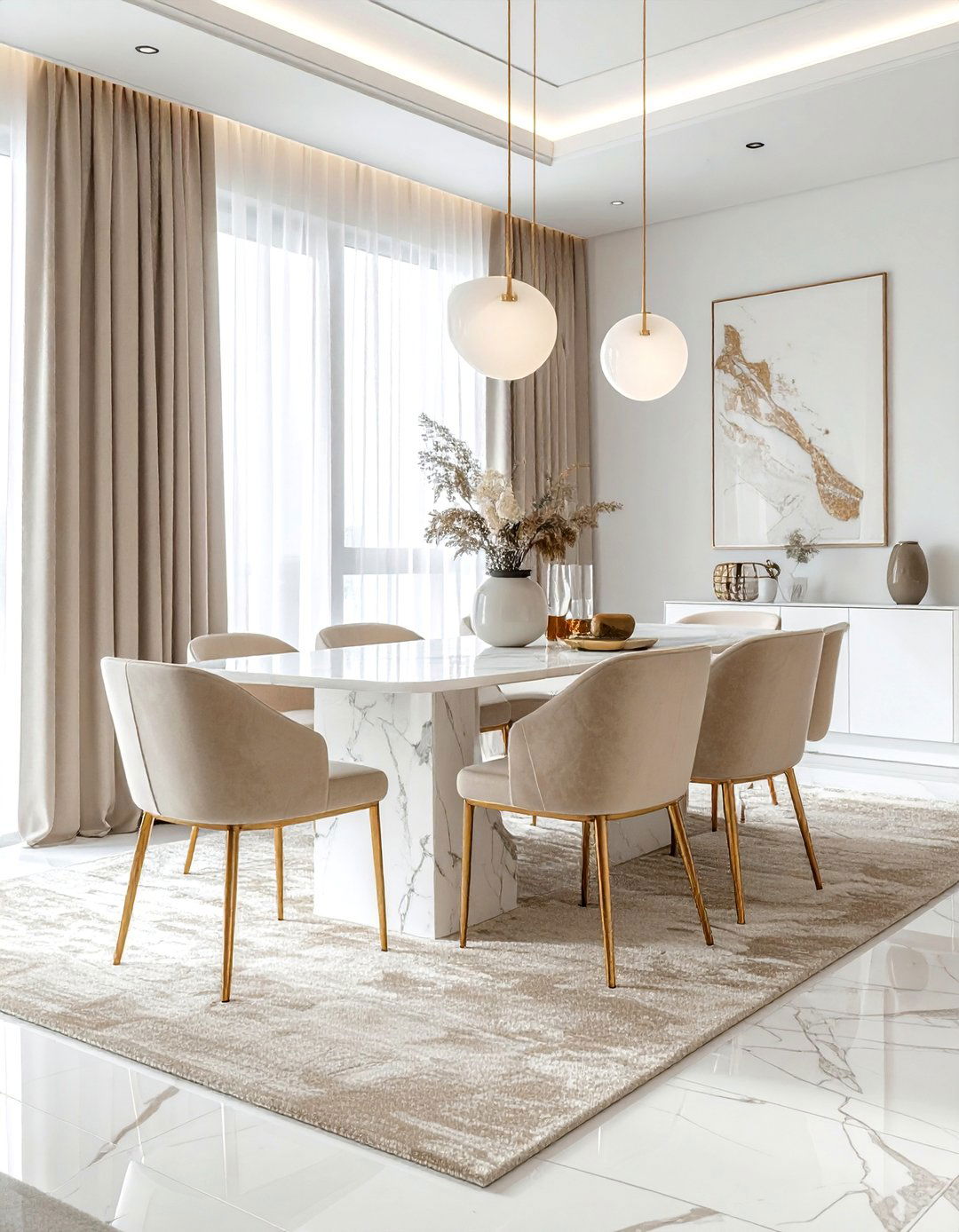 Neutral dining room rug - 30 dining room rug ideas