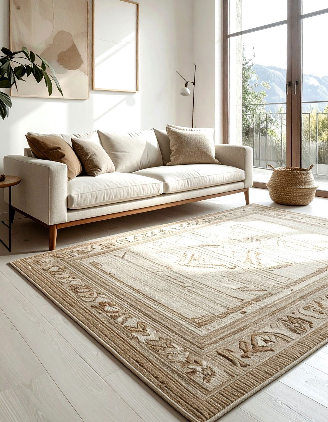 Neutral earthy rug - 30 vintage rug ideas