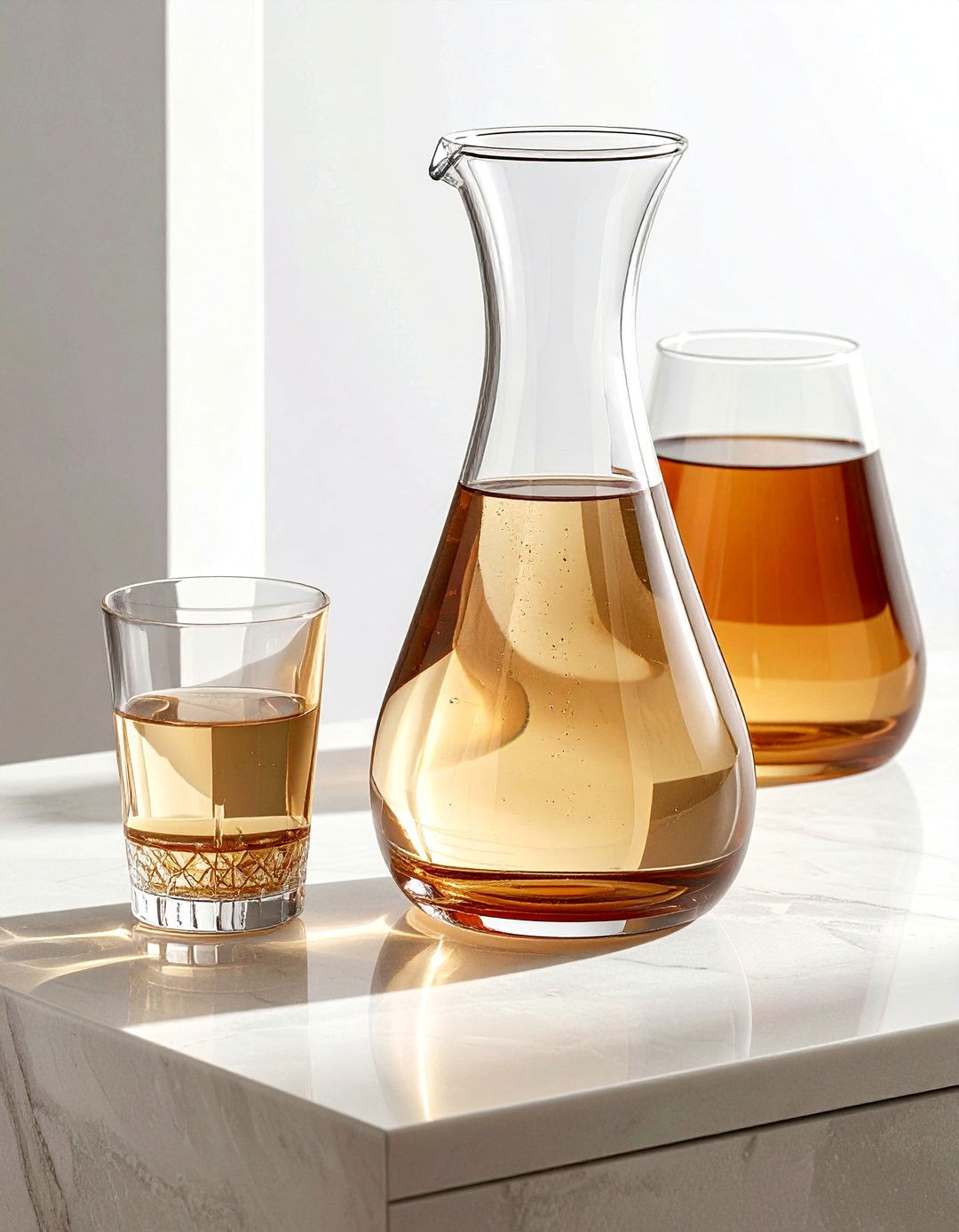 Neutral glass carafe - 30 beige dining room accessories ideas