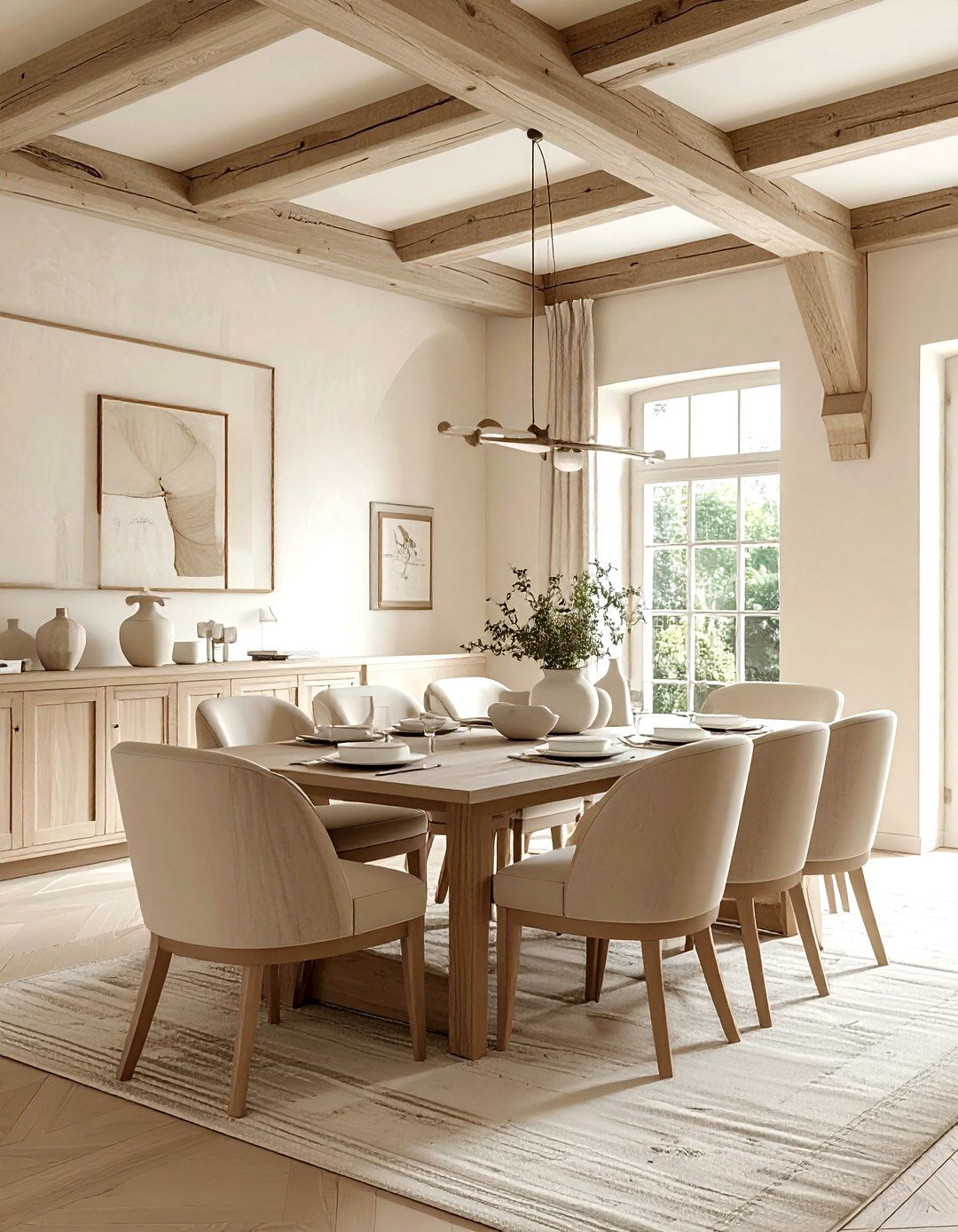 Neutral interior color scheme - 30 Tudor dining room ideas