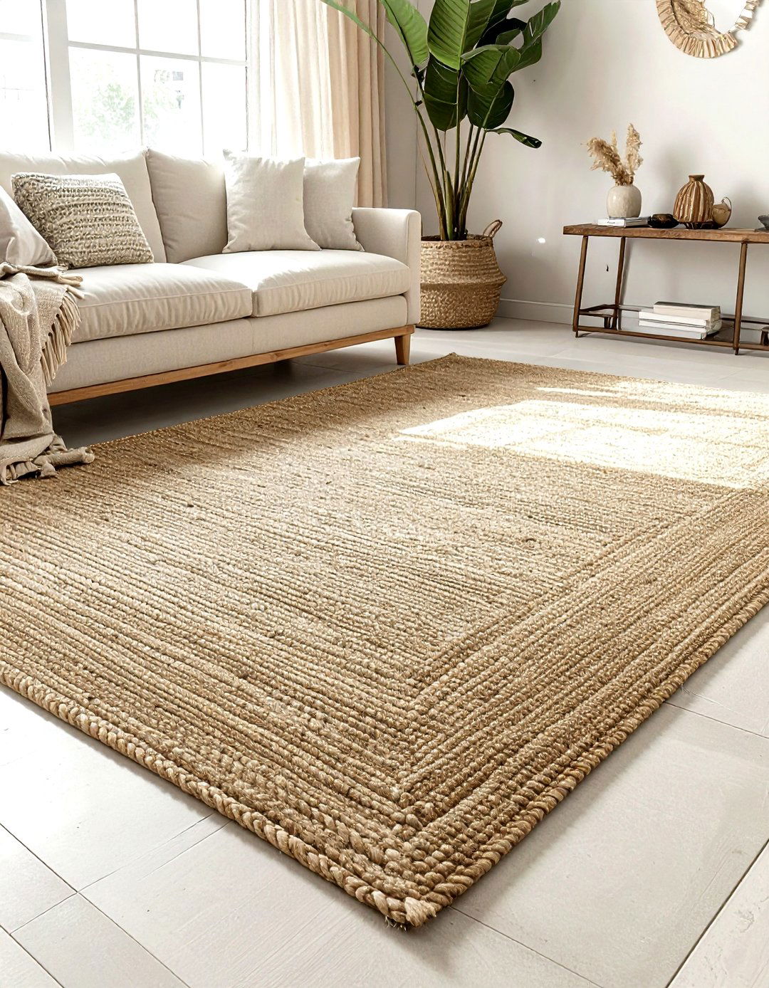 Neutral jute rug - 30 easy decor update ideas