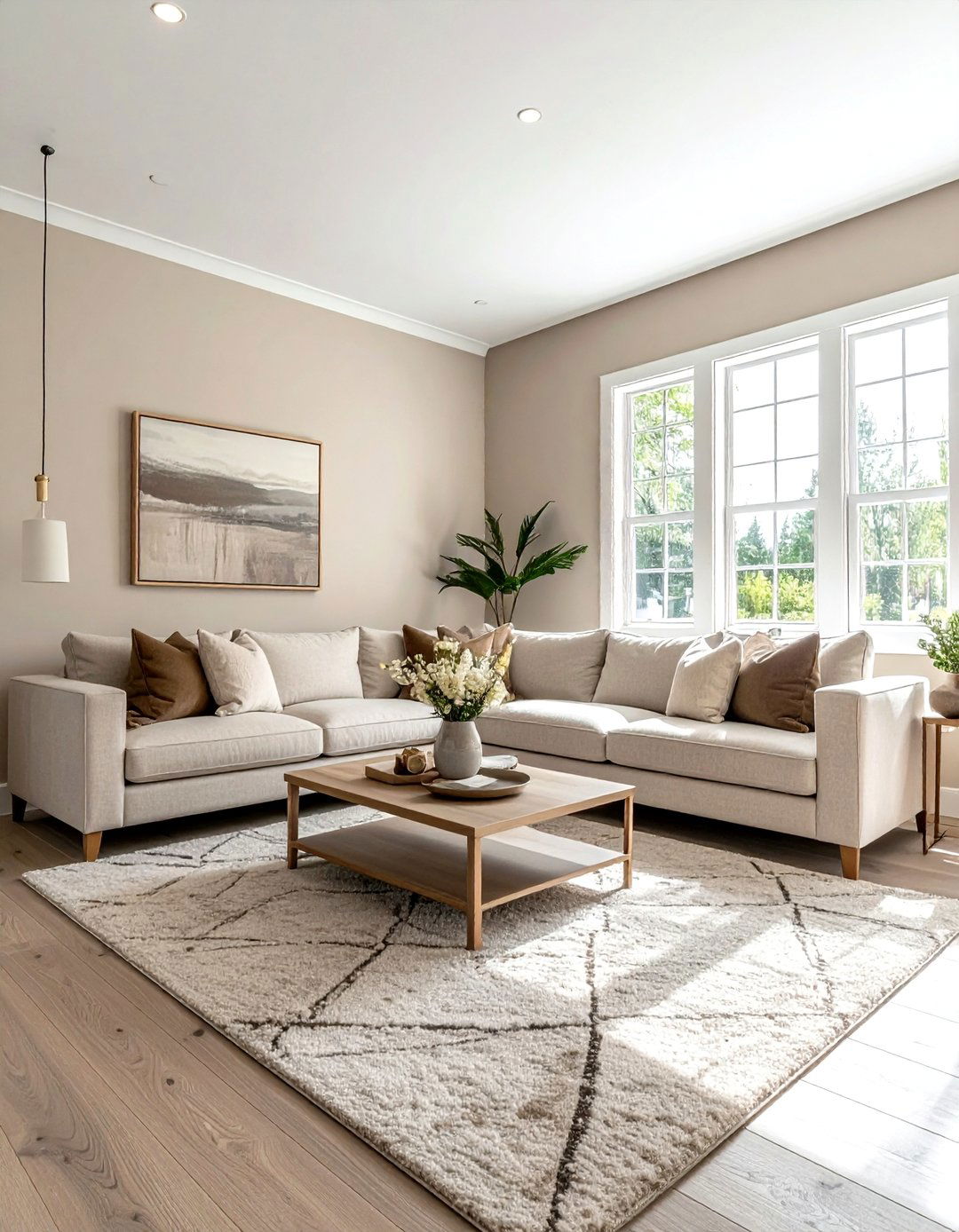 Neutral living room color palette - 30 new construction decor ideas