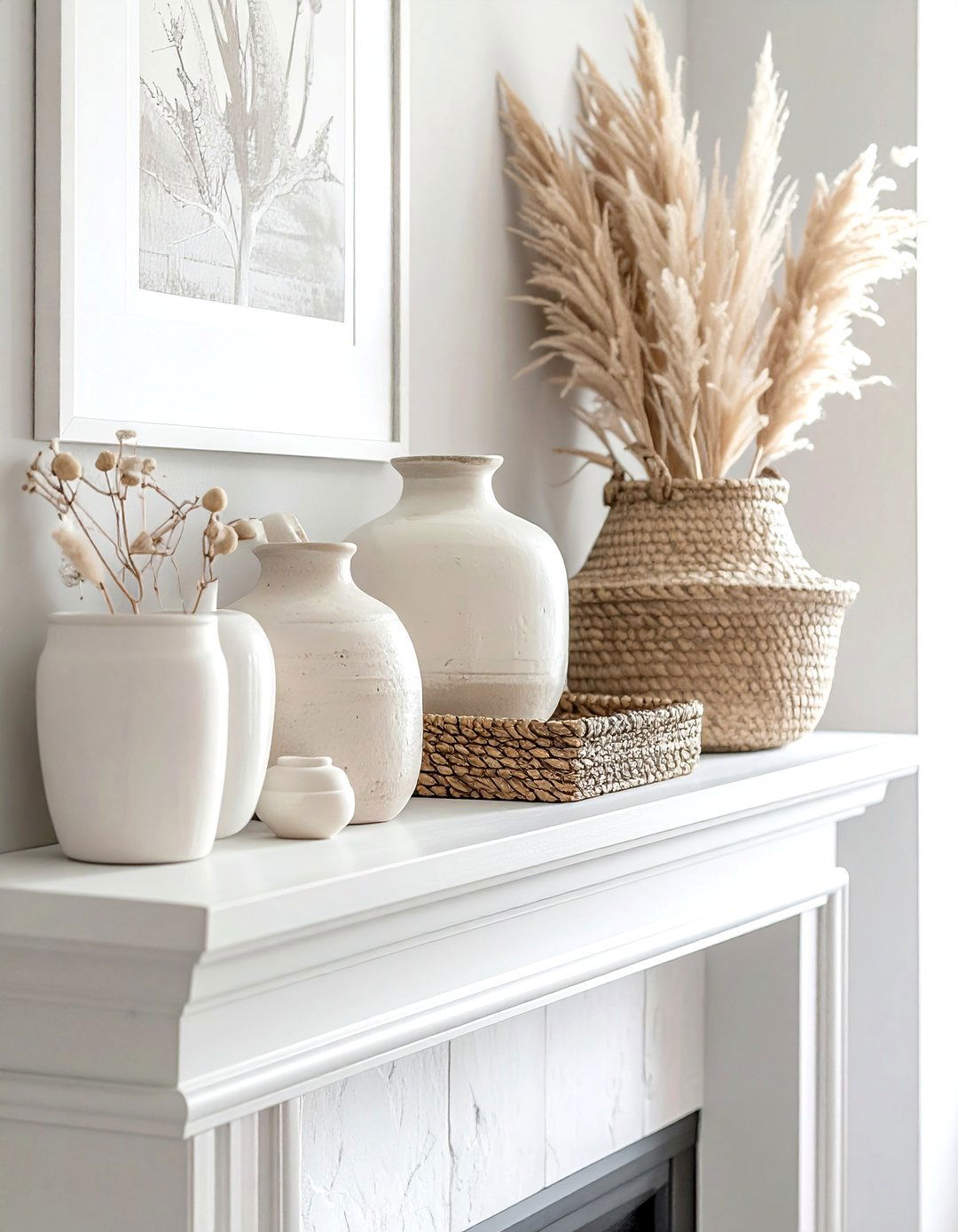 Neutral mantel decor - 30 mantel styling ideas