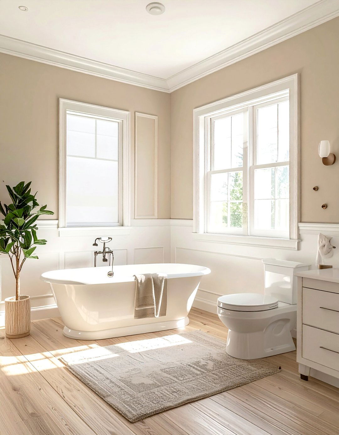 Neutral paint color - 30 traditional bathroom ideas