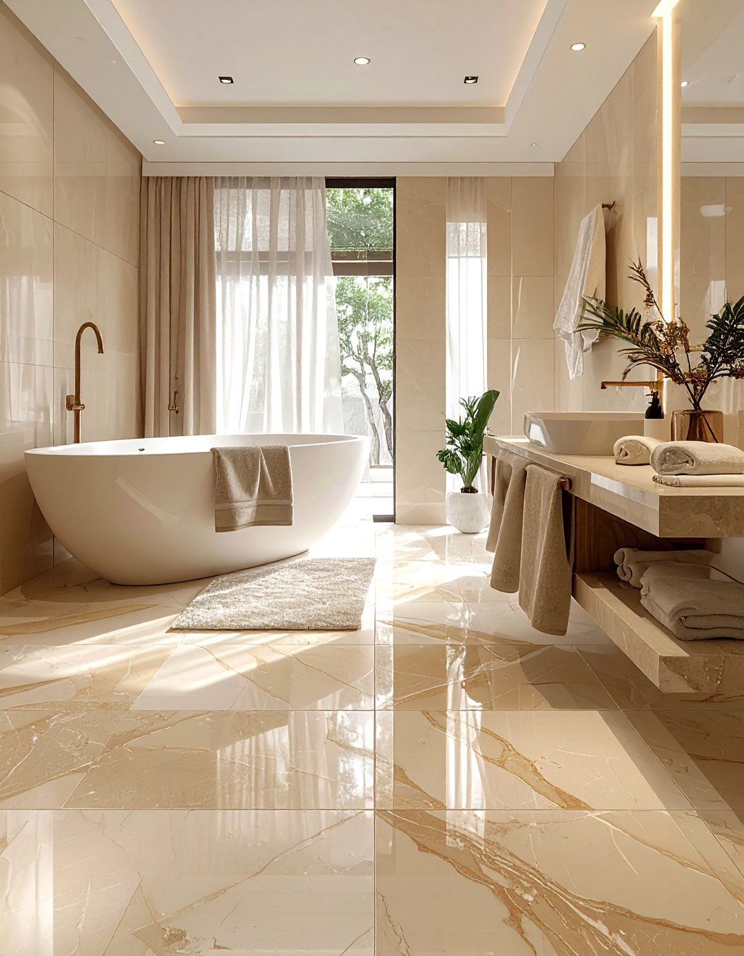 Neutral patterned bathroom floor tile - 30 patterned tile bathroom ideas