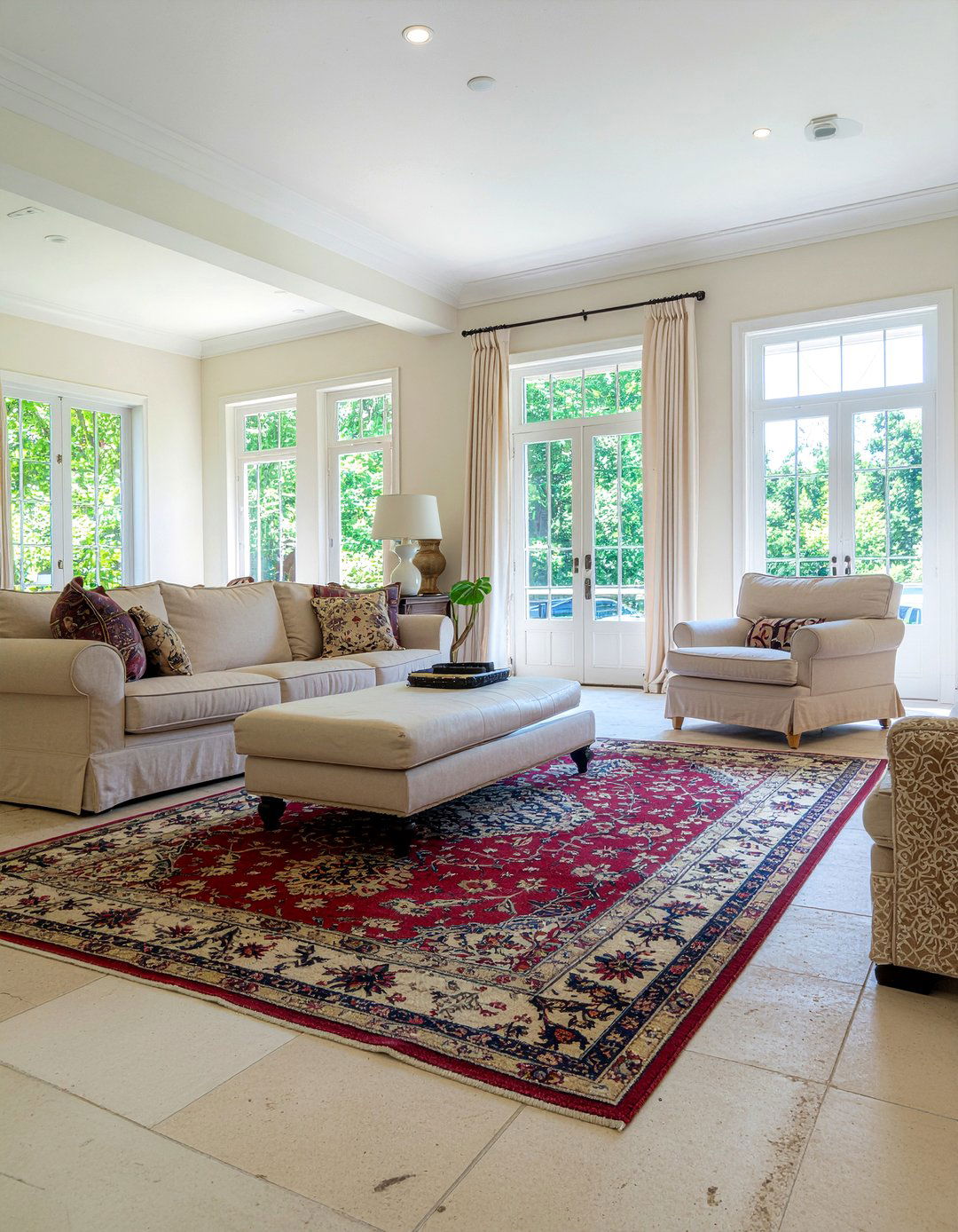 Neutral stone flooring - 30 Georgian living room ideas