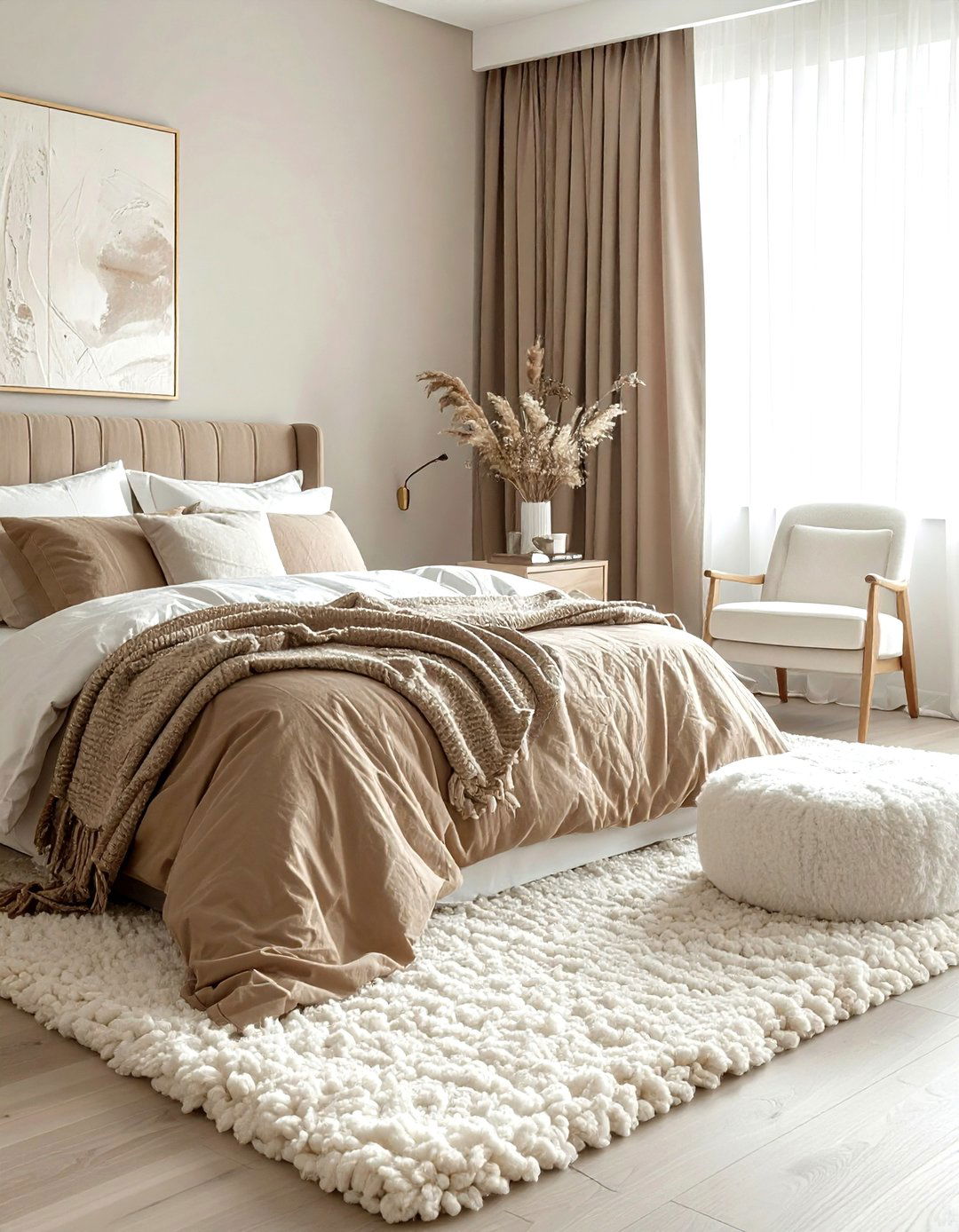 Neutral textured bedroom - 30 young adult bedroom ideas