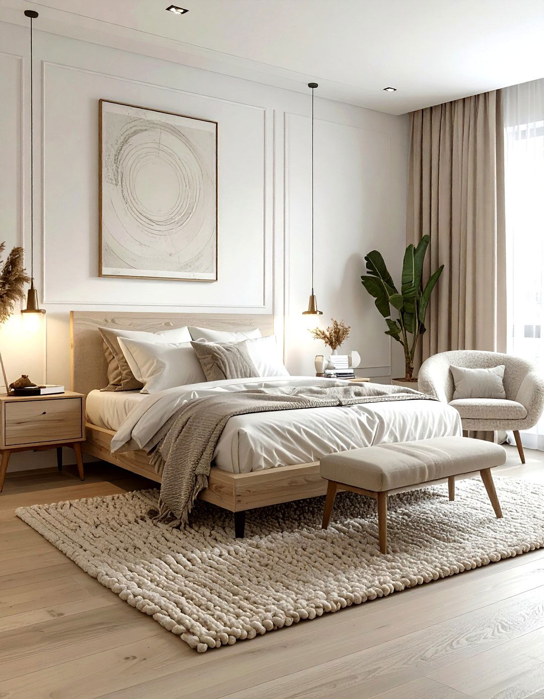 Neutral textured bedroom - 30 modern beige bedroom ideas