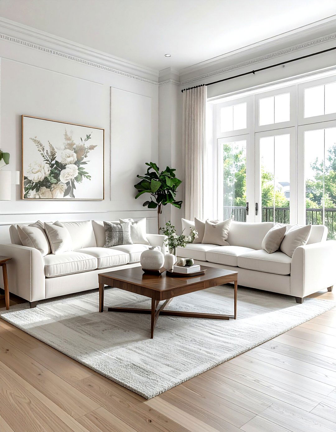Neutral white living room - 30 white and white living room ideas