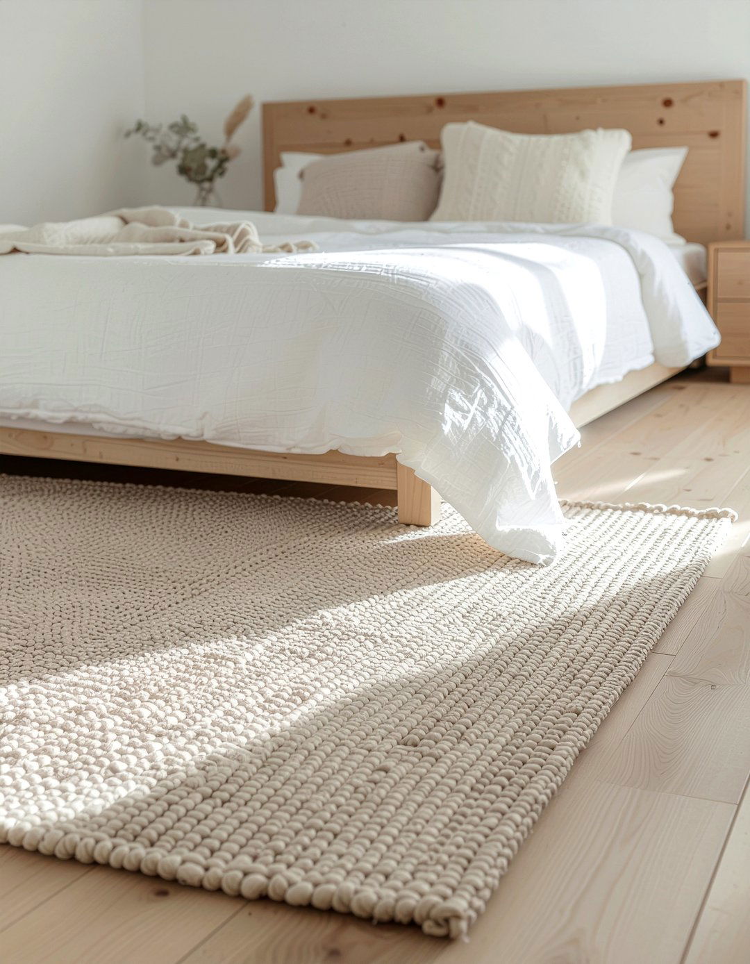 Neutral wool rug - 30 bedroom rugs