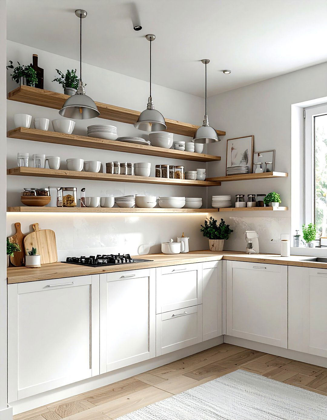 Nickel Picture Lights Kitchen Shelves - 30 nickel accent kitchen ideas