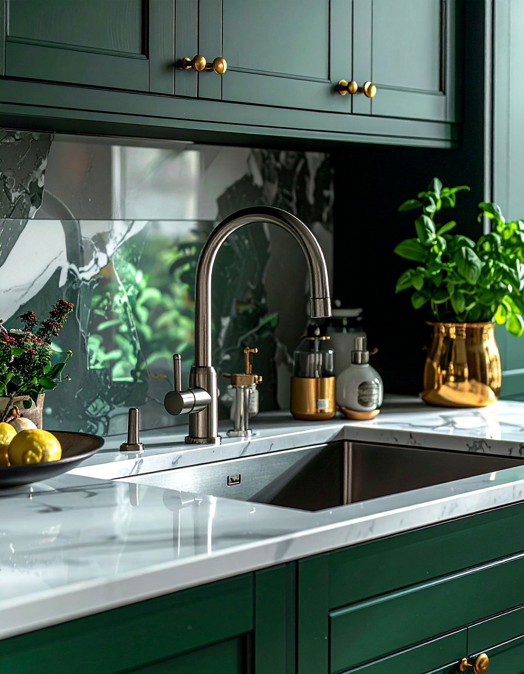 Nickel kitchen faucet for dark cabinets - 30 nickel kitchen faucet ideas